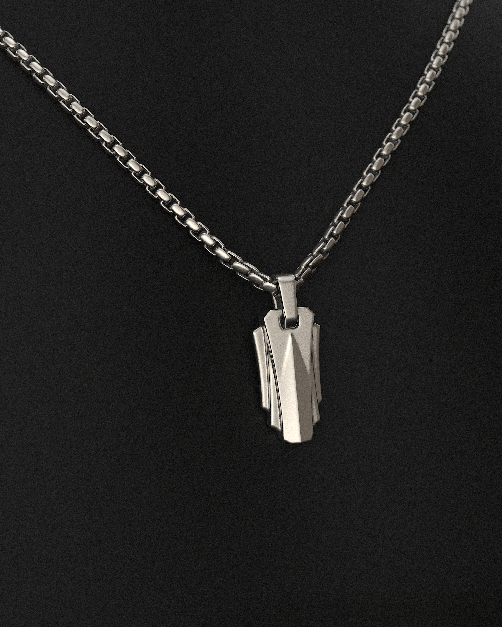 Arch Pendant + Round Box Chain