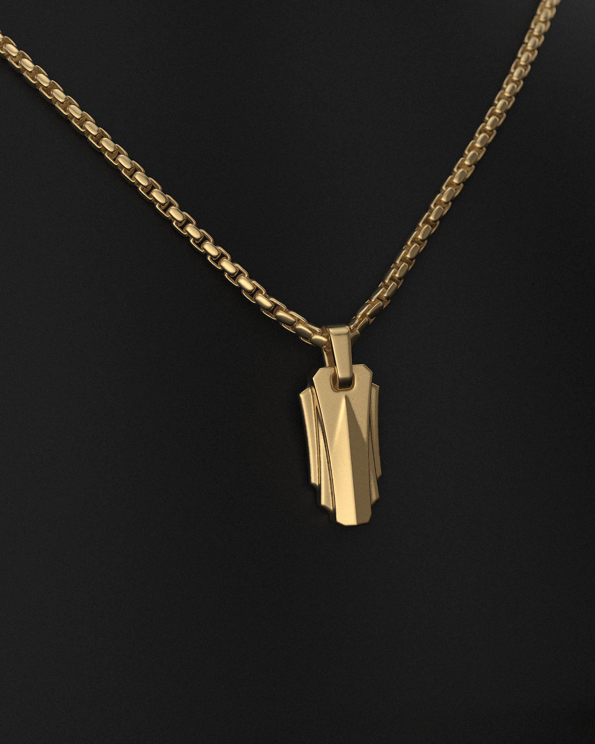 Arch Pendant + Round Box Chain