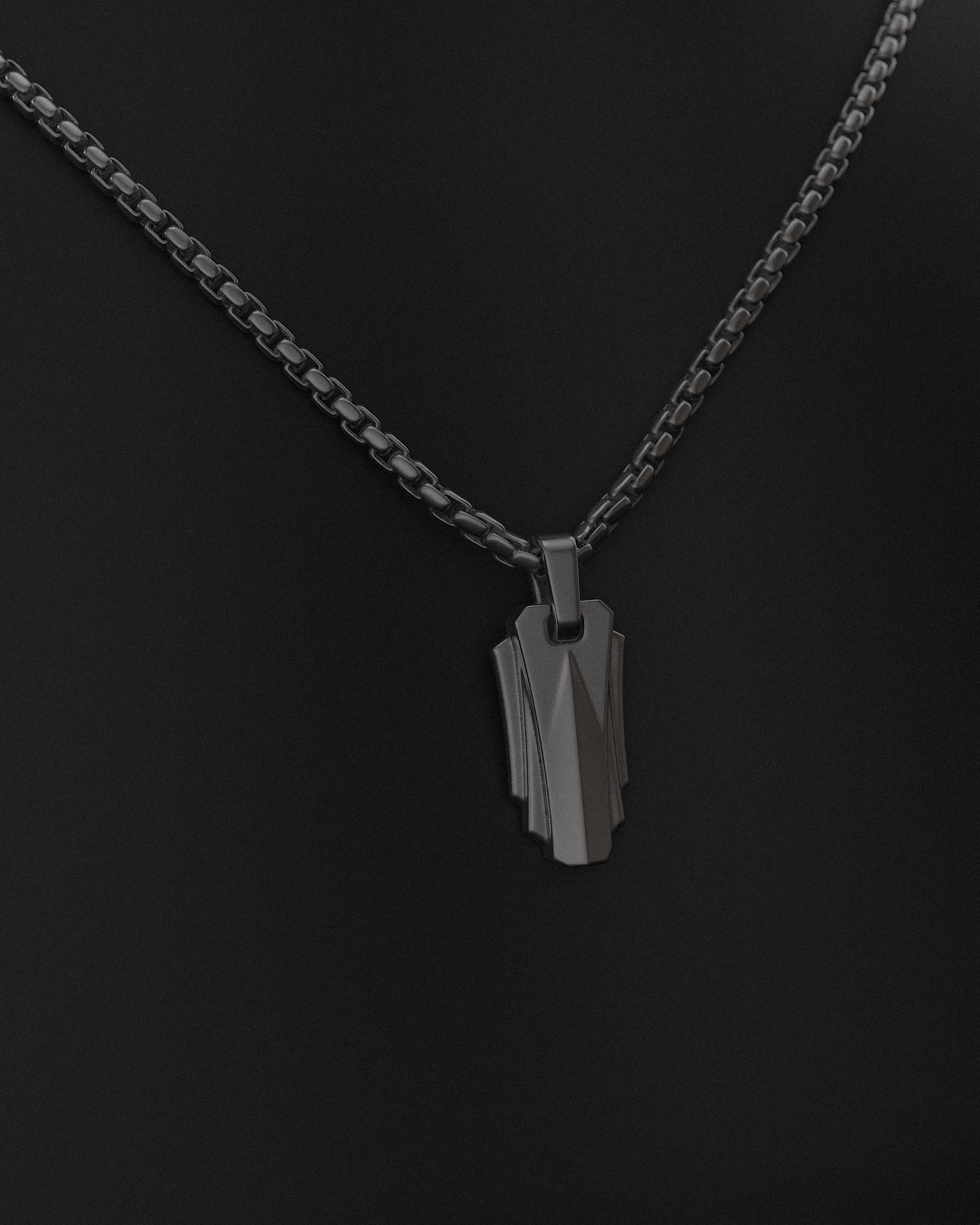 Arch Pendant + Round Box Chain