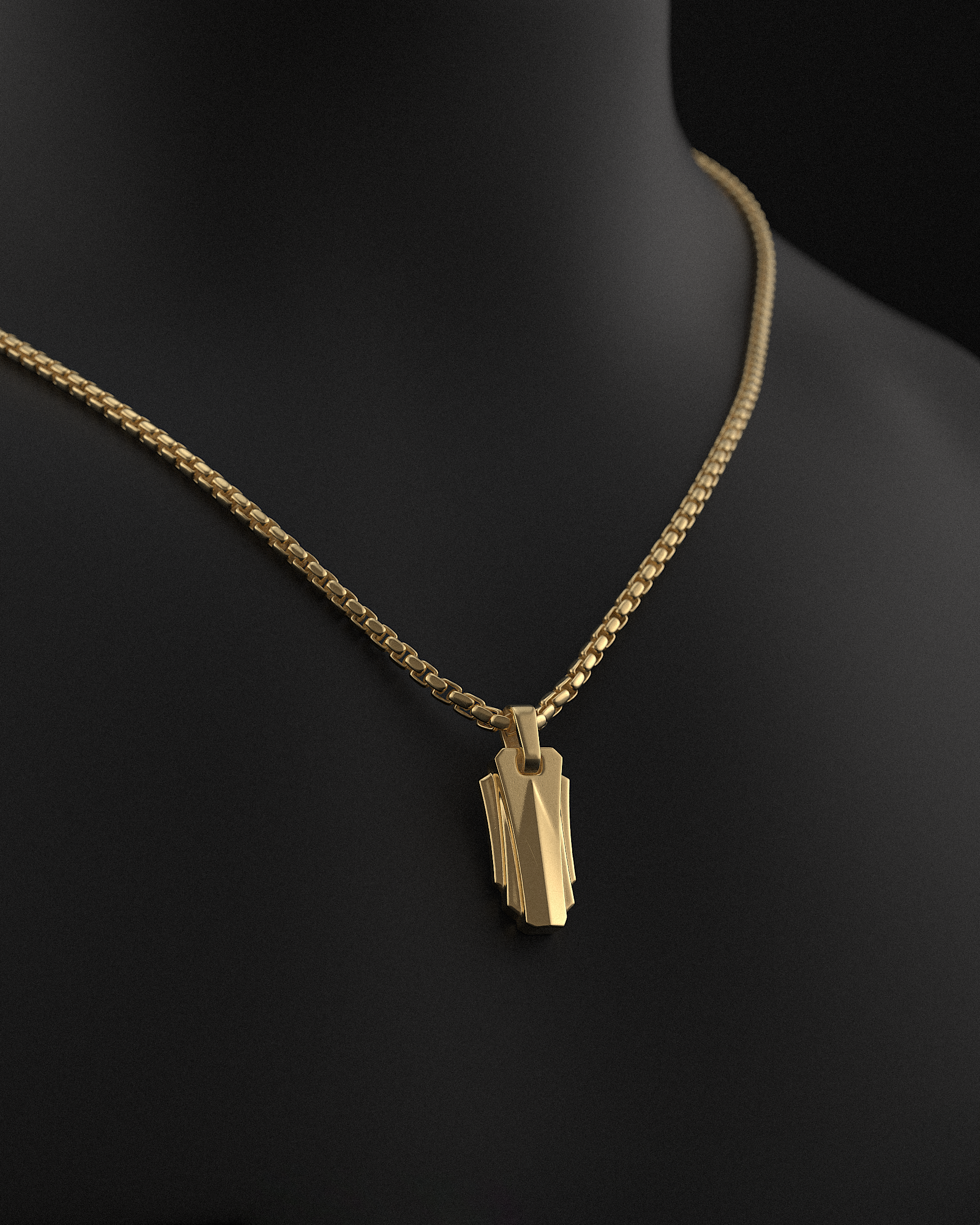 Arch Pendant + Round Box Chain
