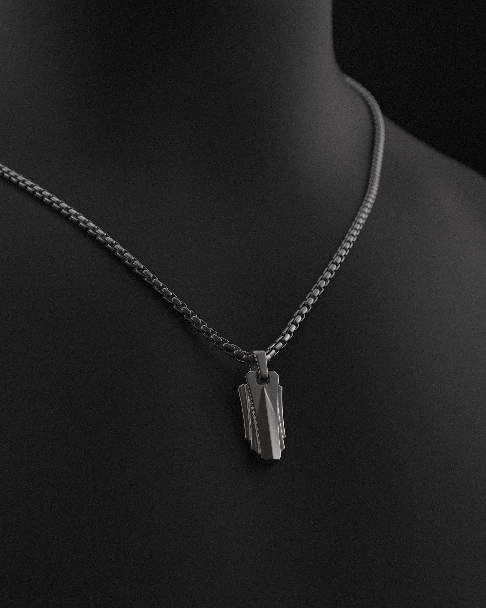 Arch Pendant + Round Box Chain
