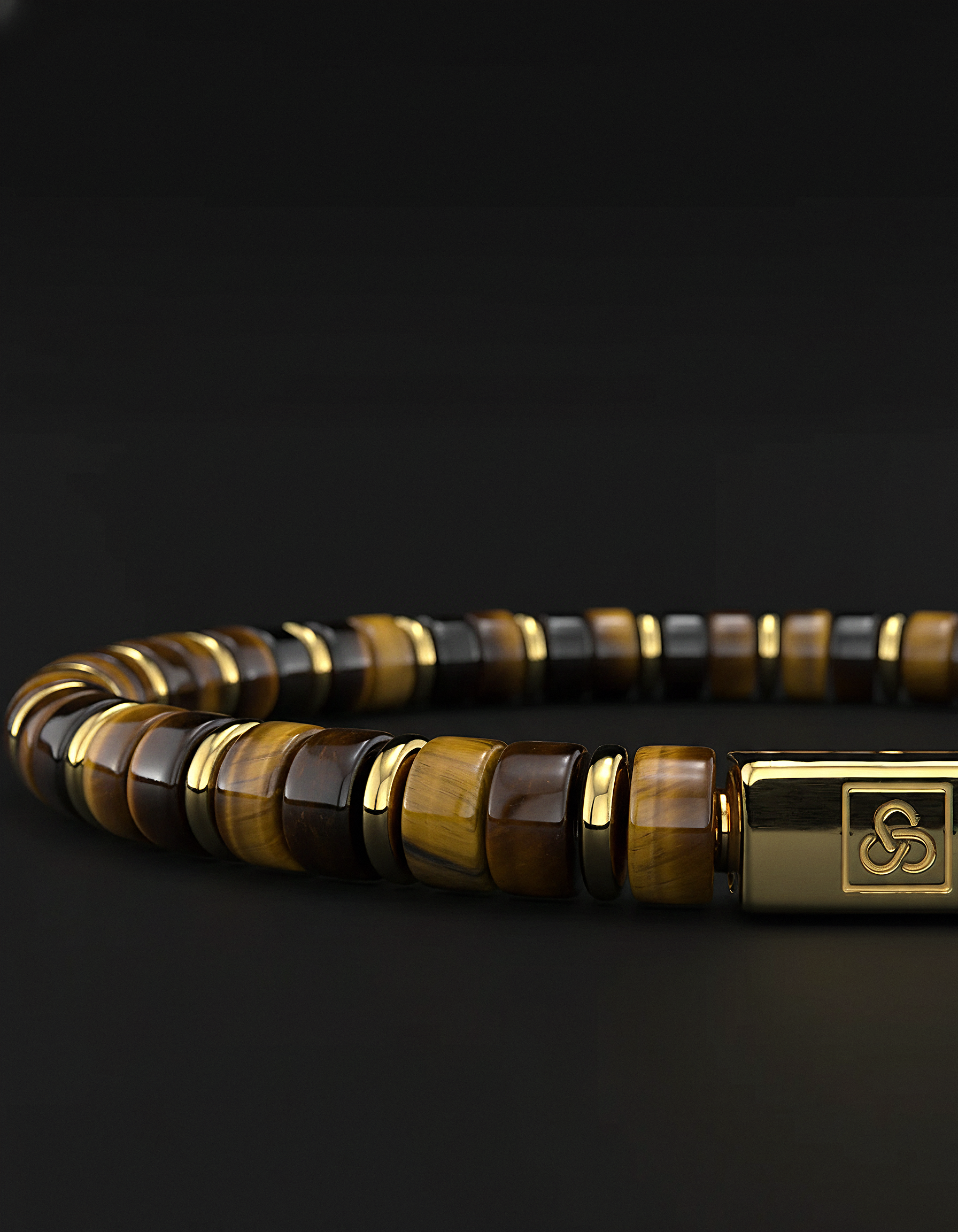 Bracelet en Œil de Tigre 6mm | Entretoise #2