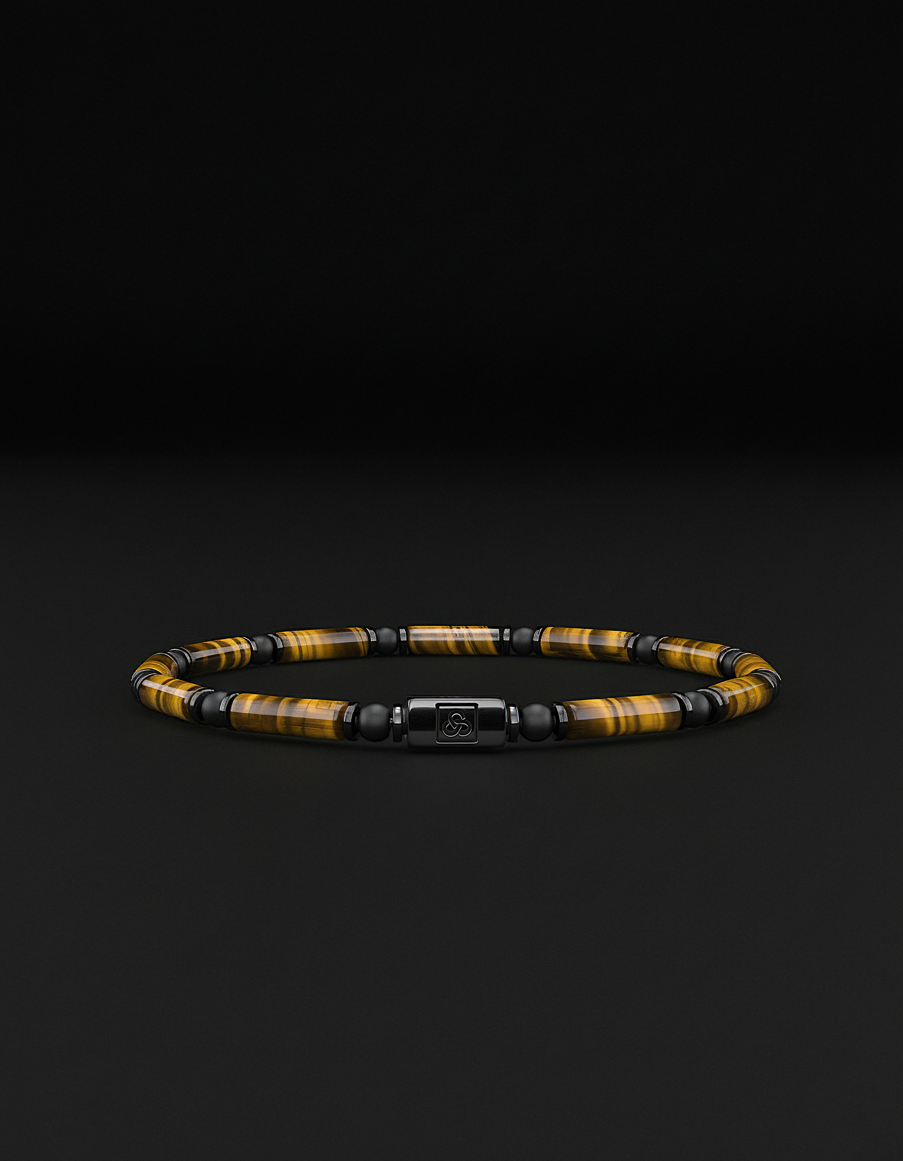 Pulsera de ojo de tigre y ónix mate de 4 mm | TUBO