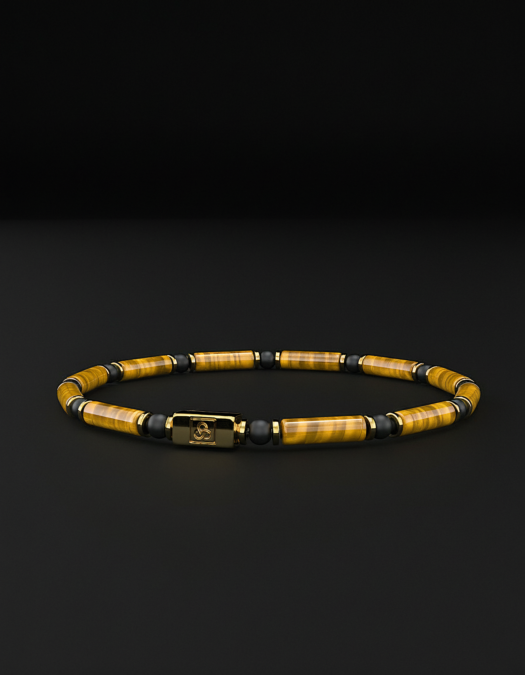 Pulsera de ojo de tigre y ónix mate de 4 mm | TUBO