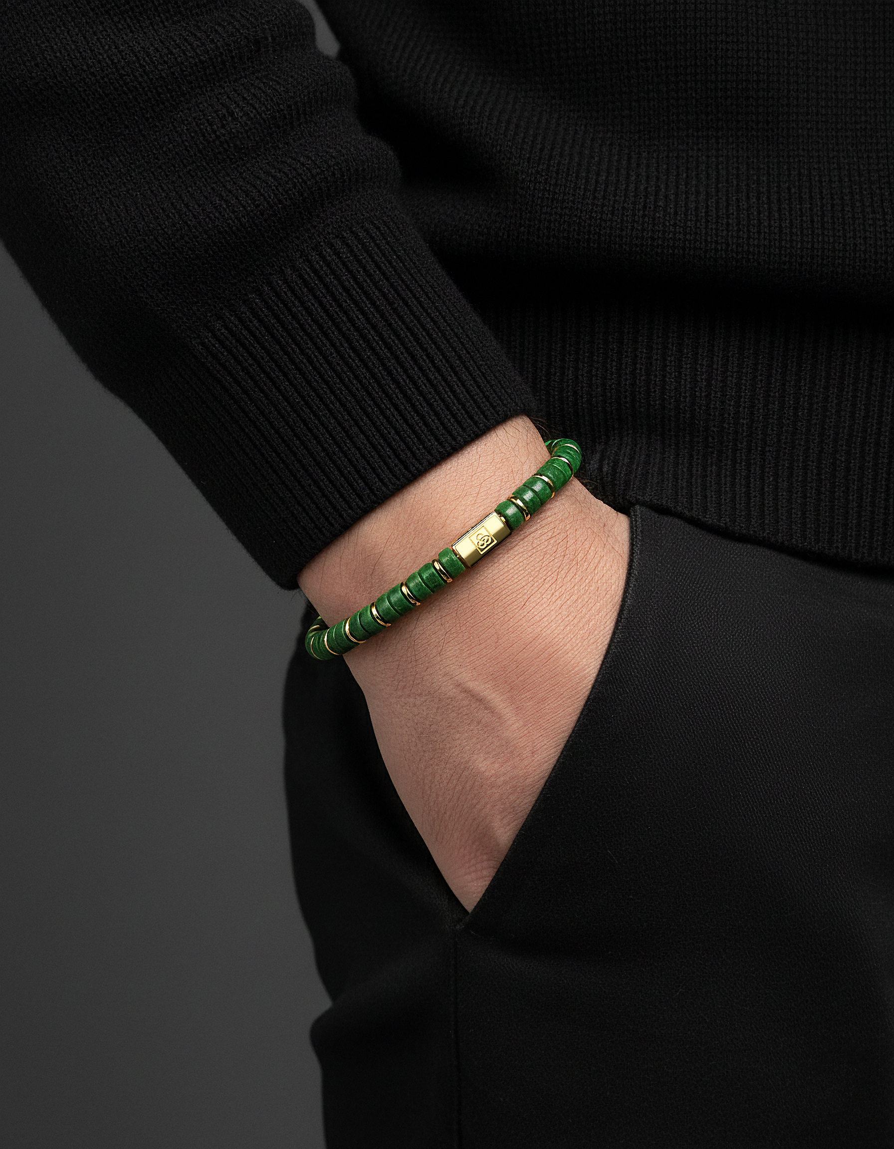 Bracelet en jade émeraude 6mm | Entretoise #2