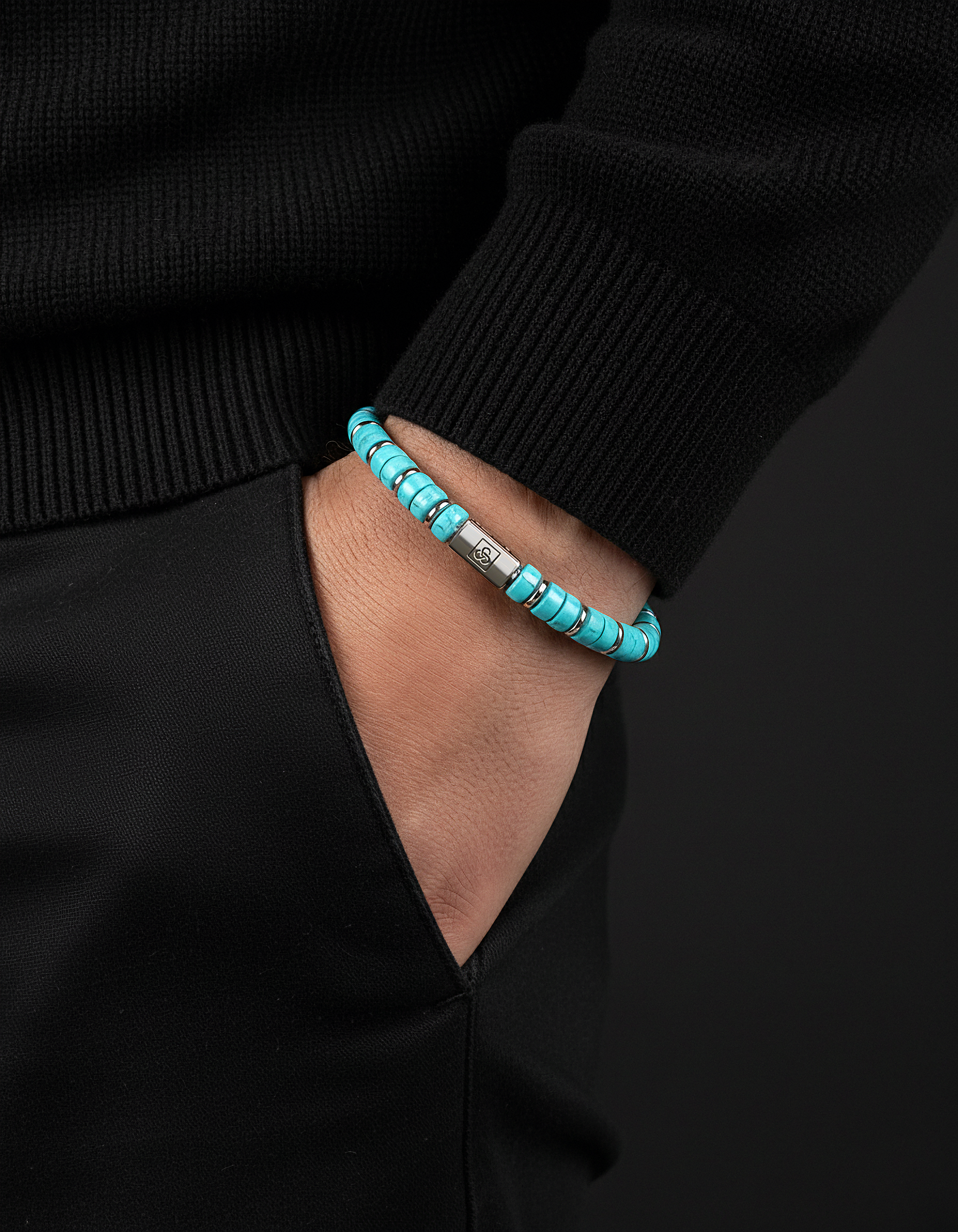 Bracciale Turchese 6mm | Distanziatore n. 2