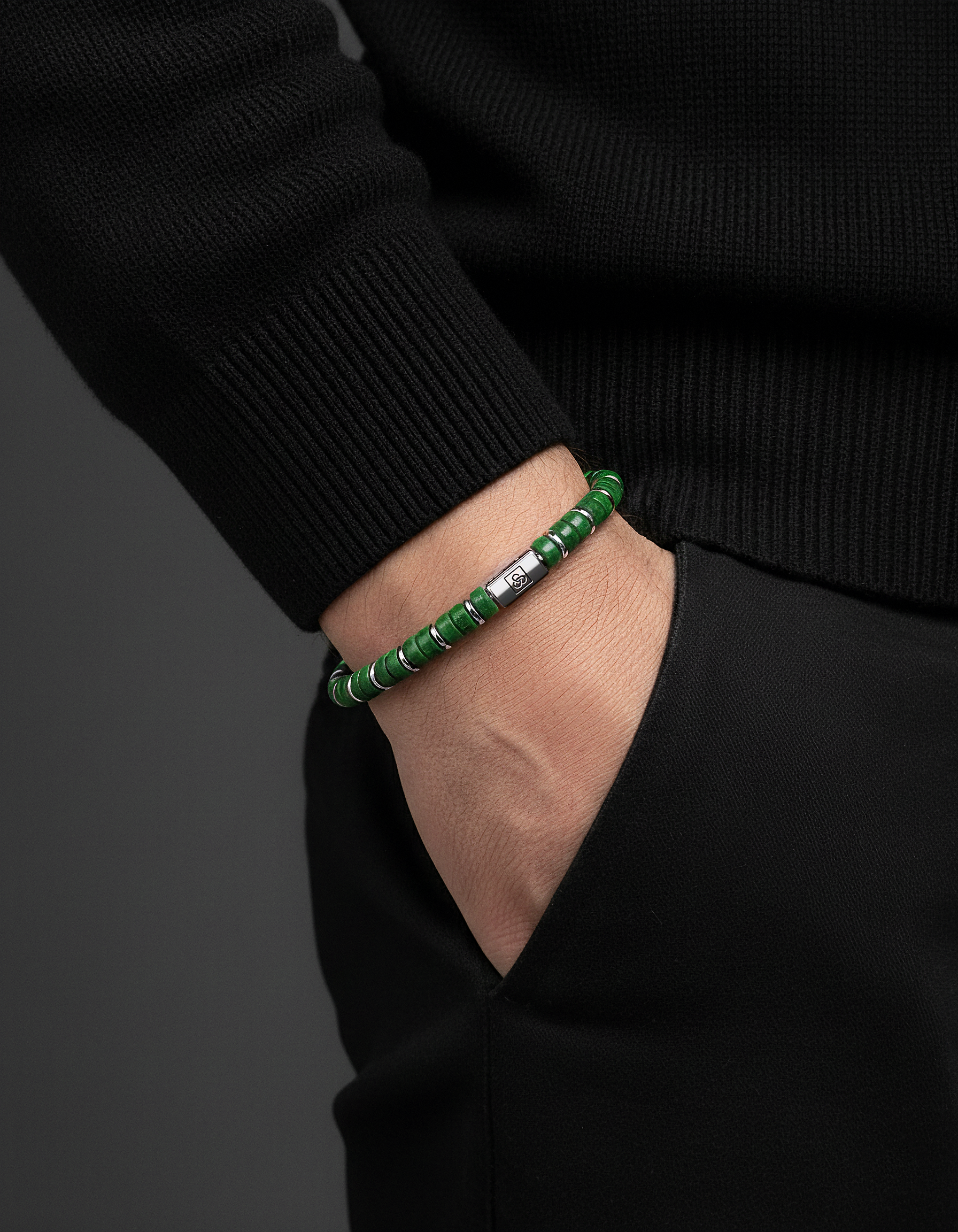 Pulsera de Jade Esmeralda 6mm | Espaciador #2