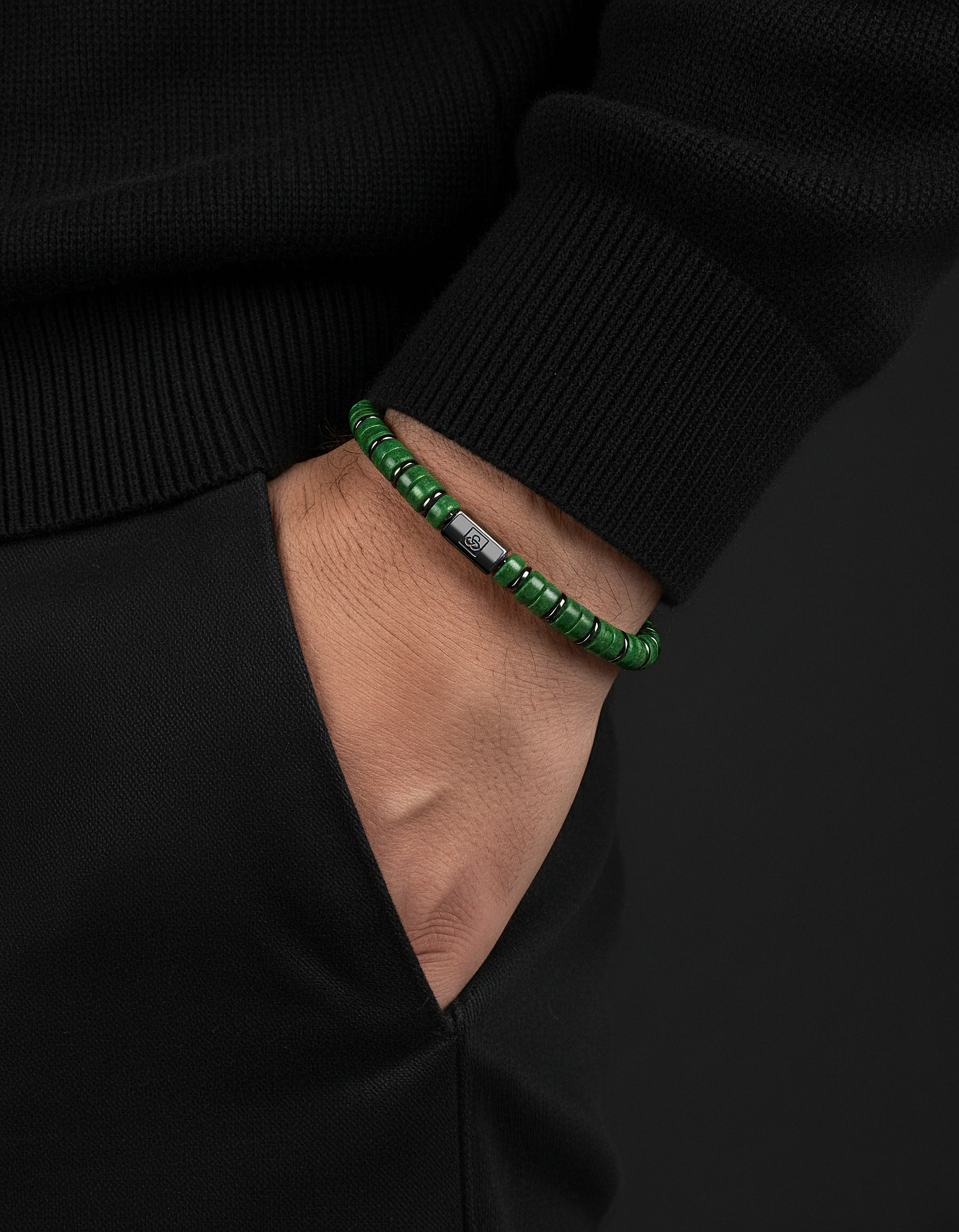 Pulsera de Jade Esmeralda 6mm | Espaciador #2