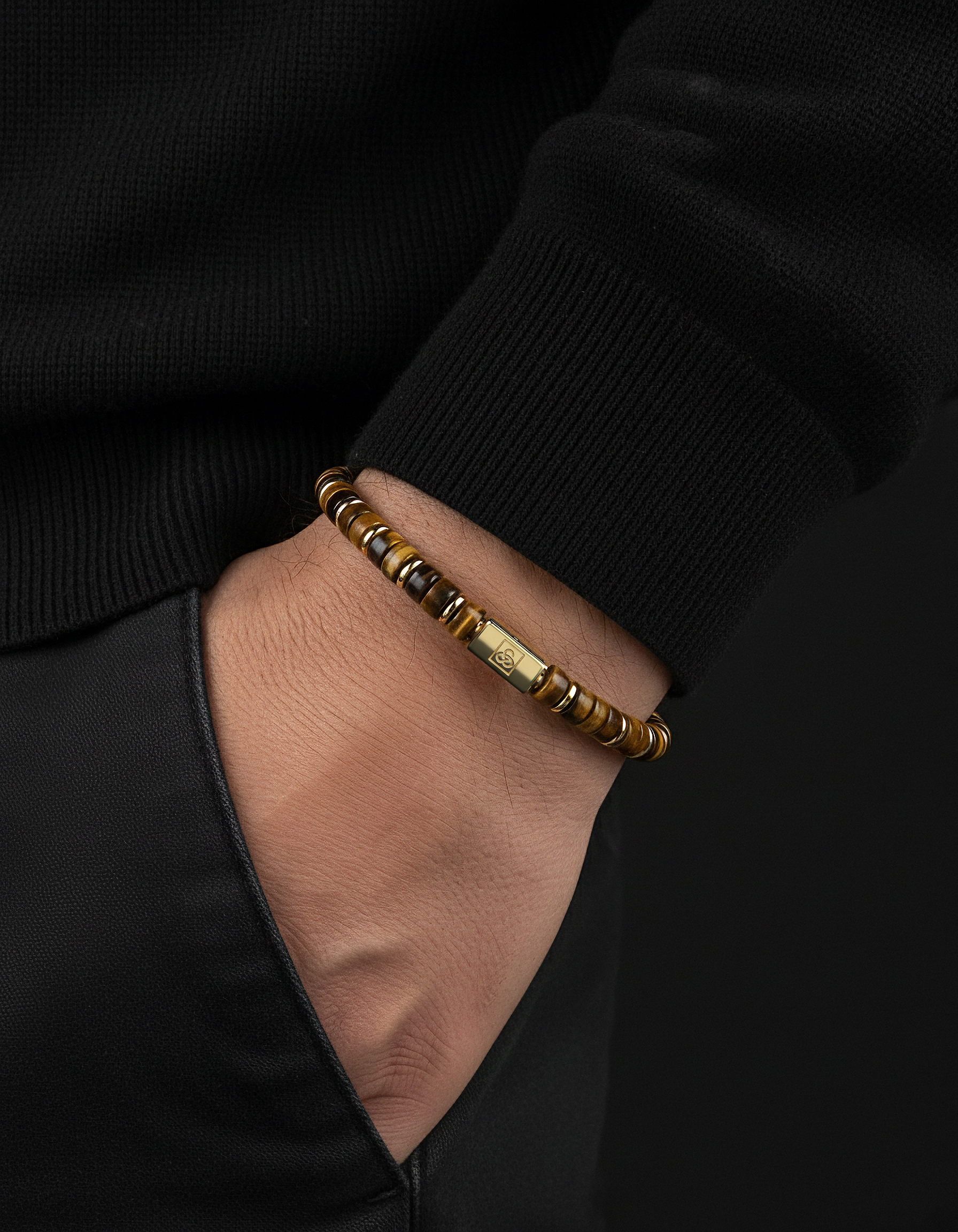 Bracelet en Œil de Tigre 6mm | Entretoise #2