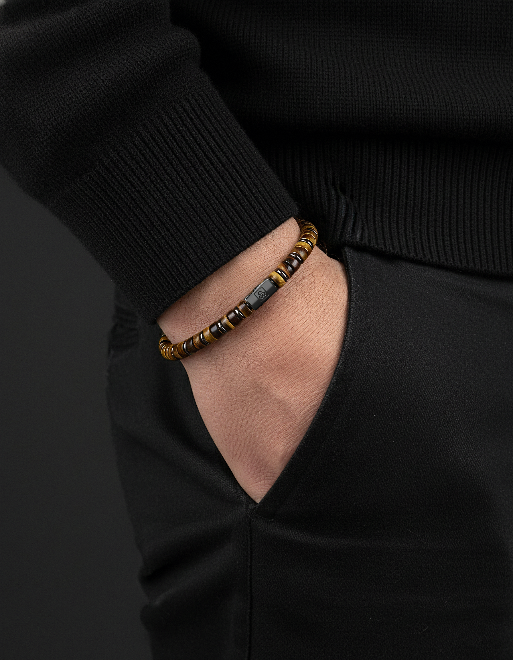 Bracelet en Œil de Tigre 6mm | Entretoise #2