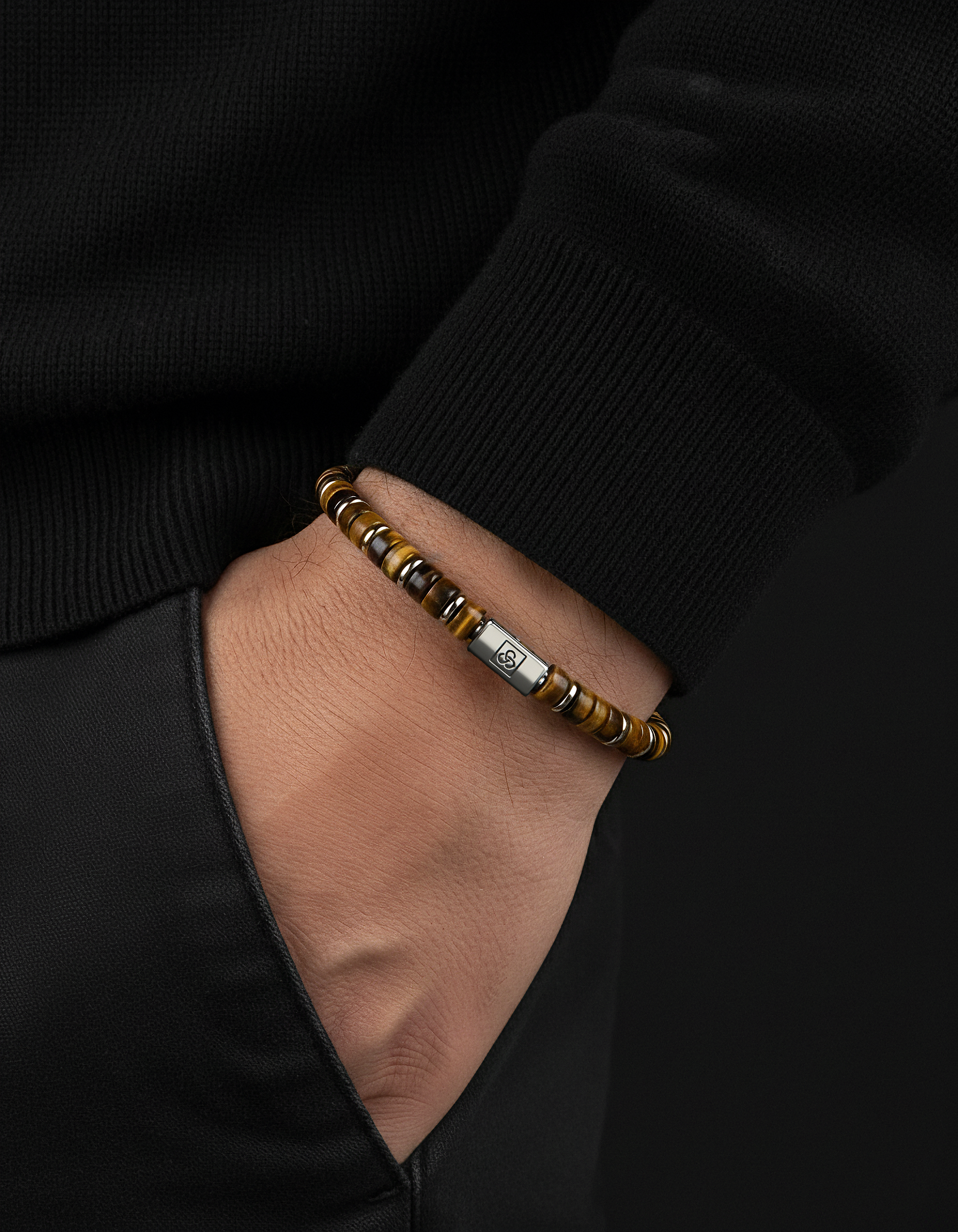 Bracelet en Œil de Tigre 6mm | Entretoise #2