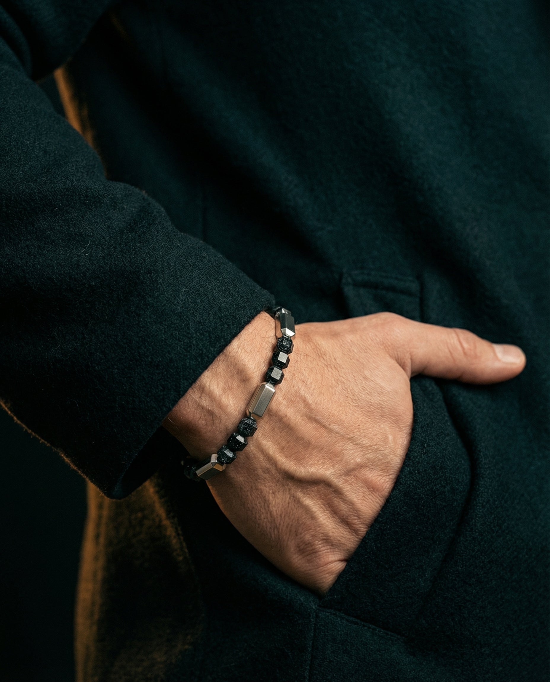 Silver Obsidian Bracelet #2 5mm | Kubic