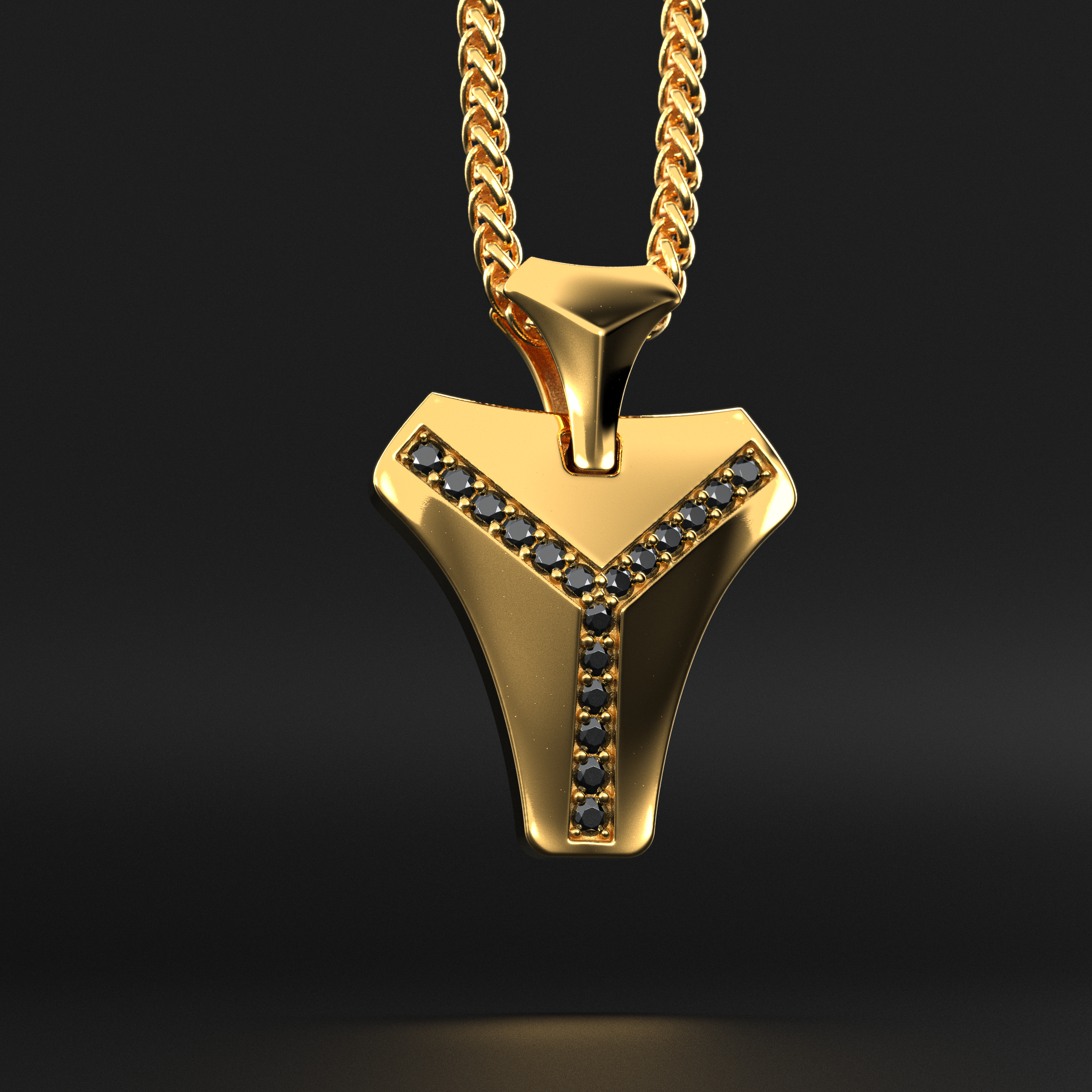 18k Solid Gold & Black Diamonds Pendant | Kudos  #2
