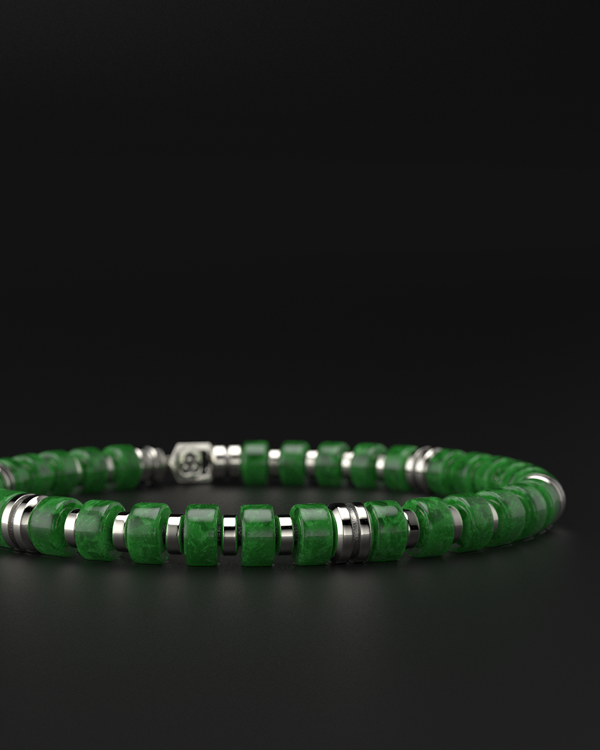 Pulsera de Ónix 6mm | Espaciador premium