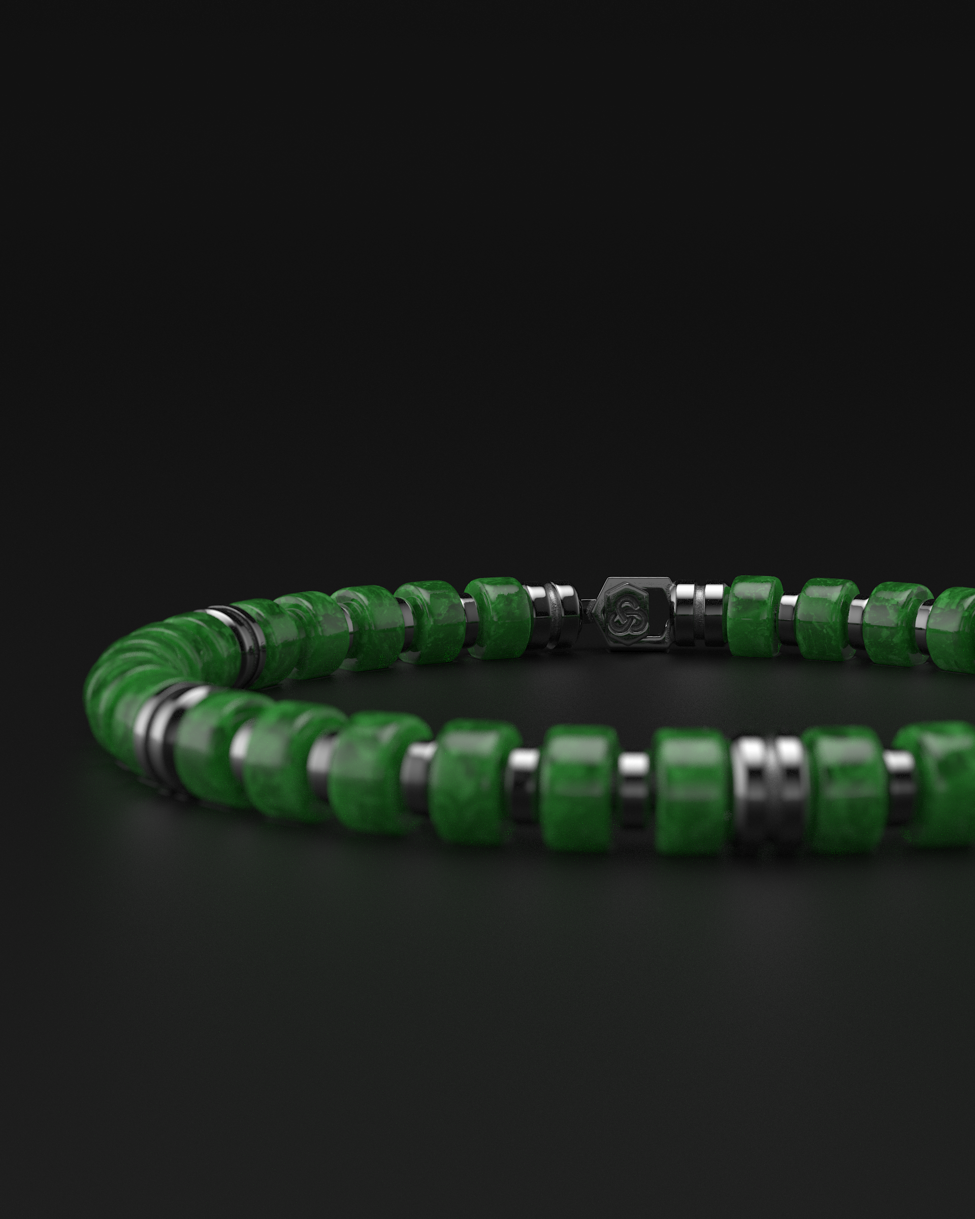 Pulsera de Ónix 6mm | Espaciador premium
