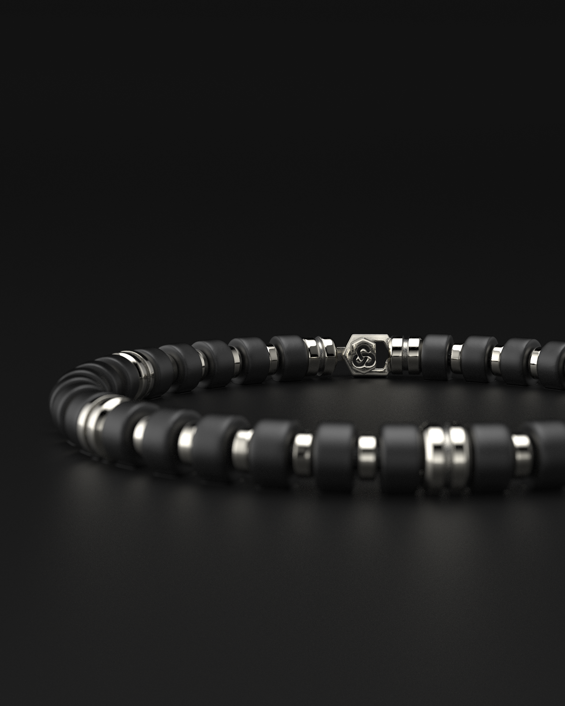Bracelet en onyx mat 6 mm | Entretoise Premium