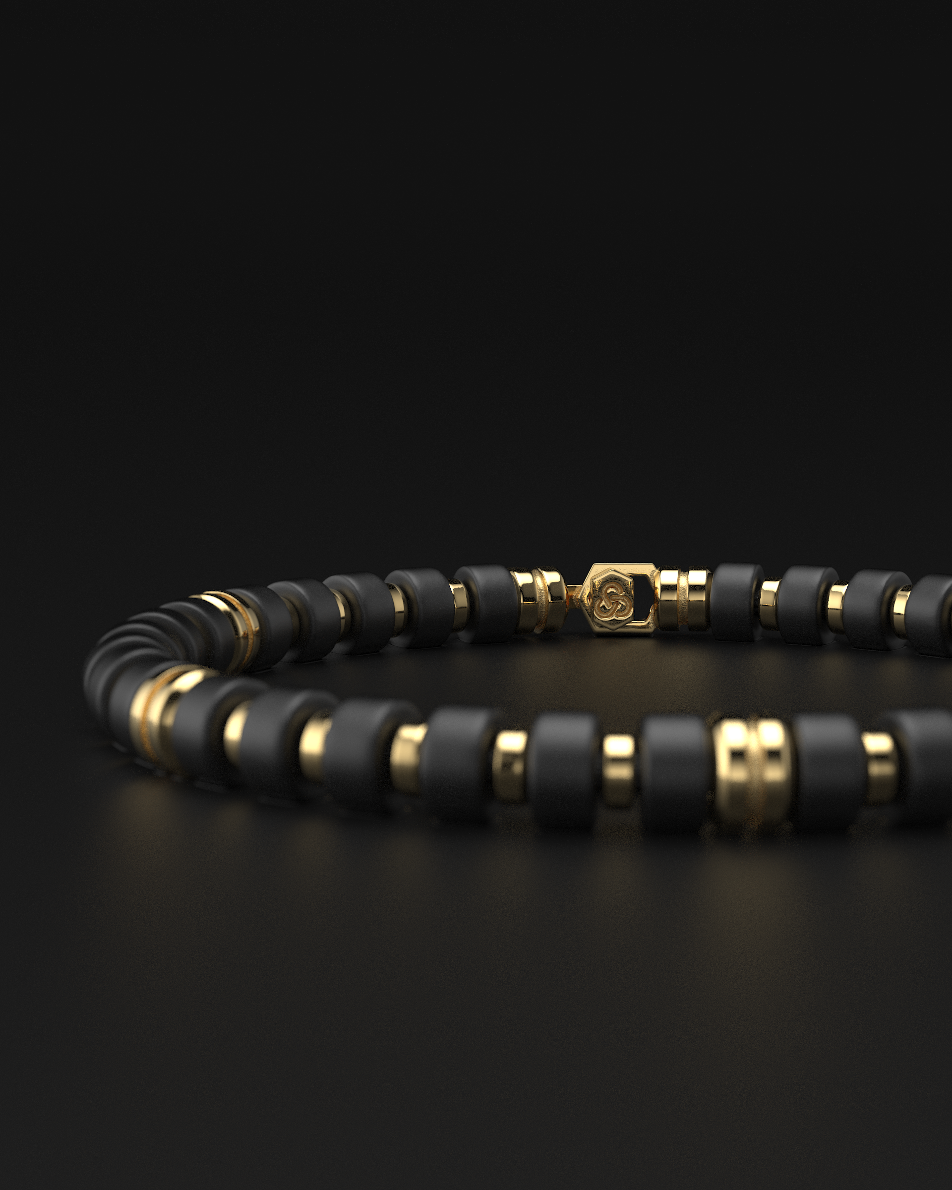 Bracelet en onyx mat 6 mm | Entretoise Premium