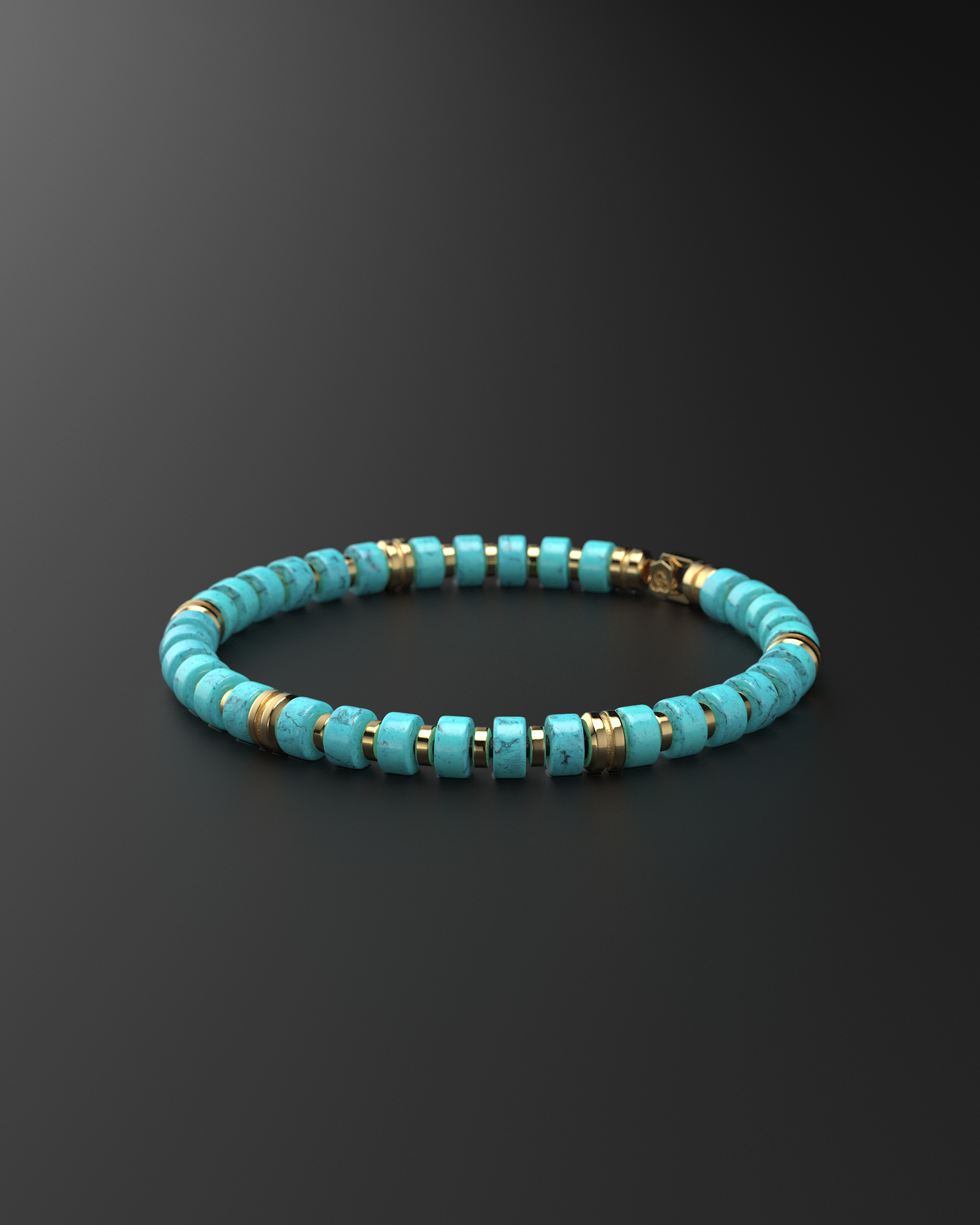 Pulsera Turquesa 6mm | Espaciador Premium