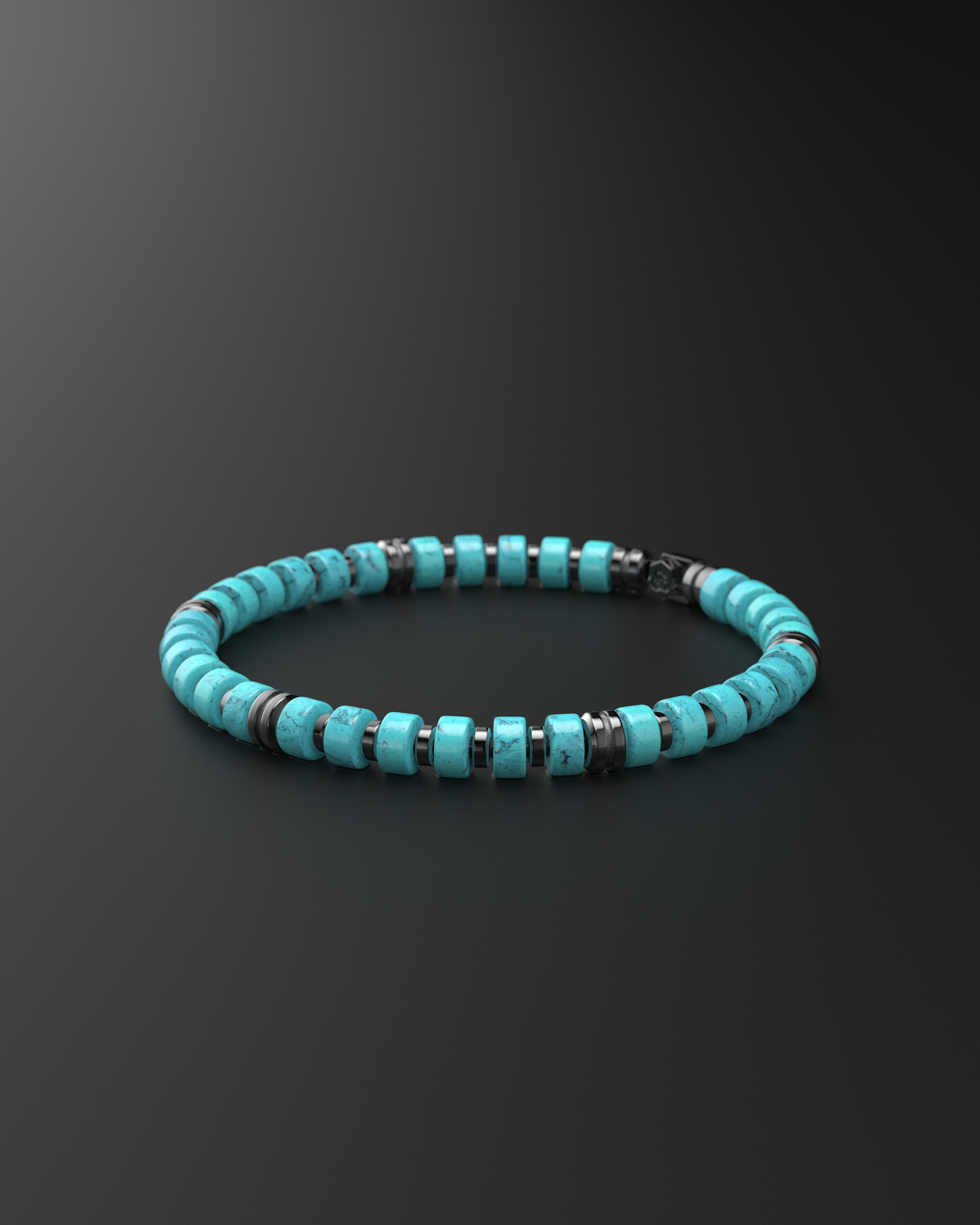 Pulsera Turquesa 6mm | Espaciador Premium