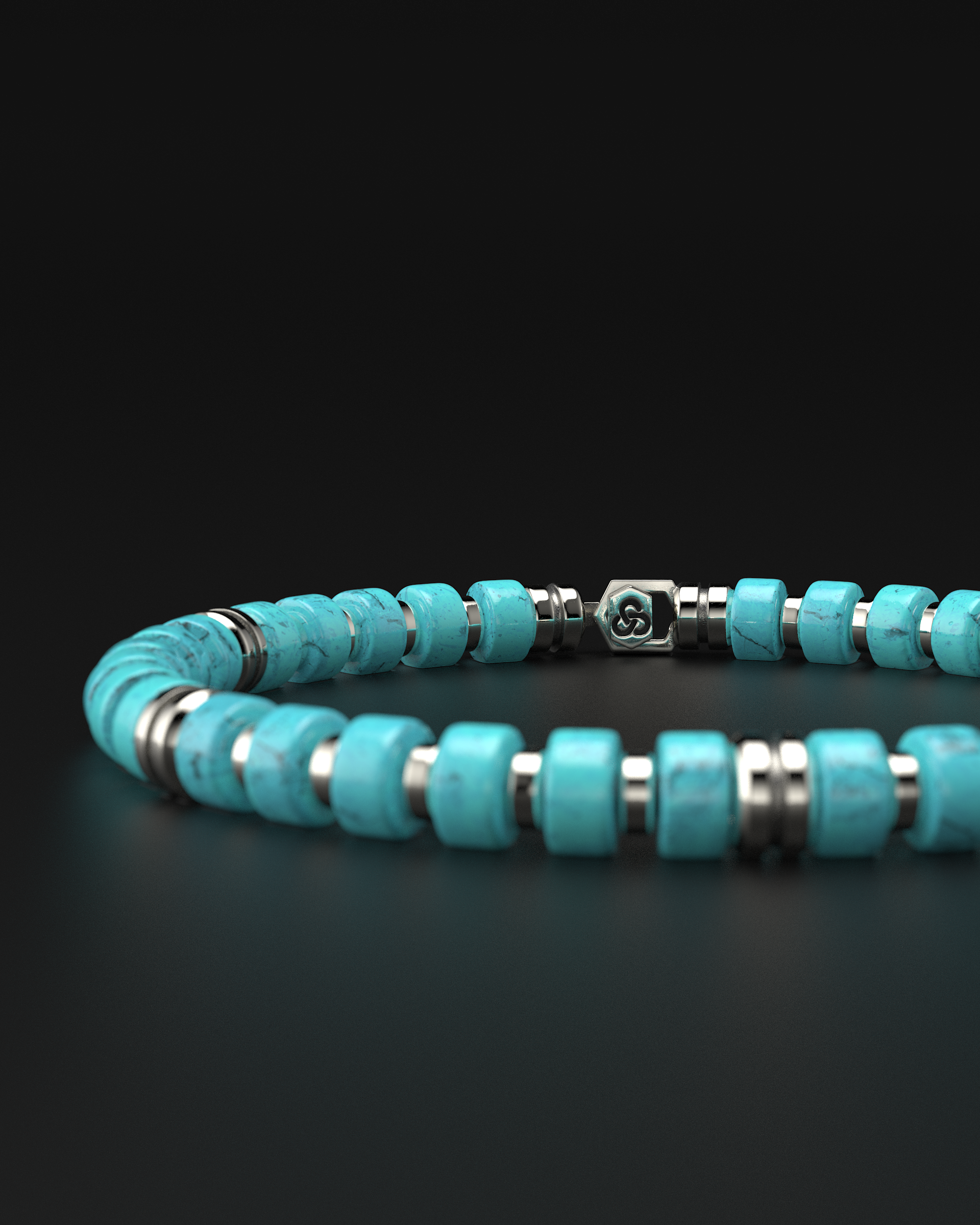 Pulsera Turquesa 6mm | Espaciador Premium