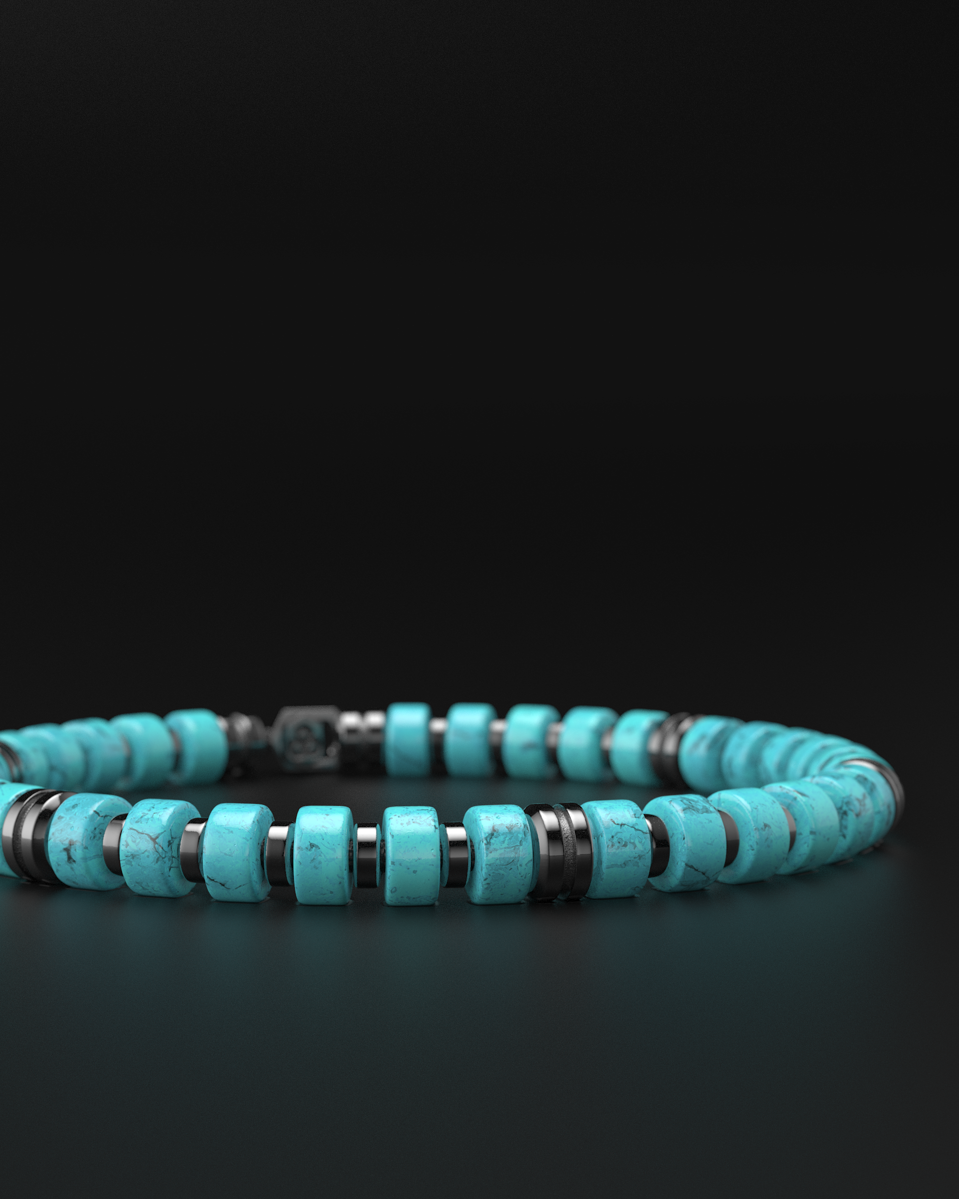 Pulsera Turquesa 6mm | Espaciador Premium
