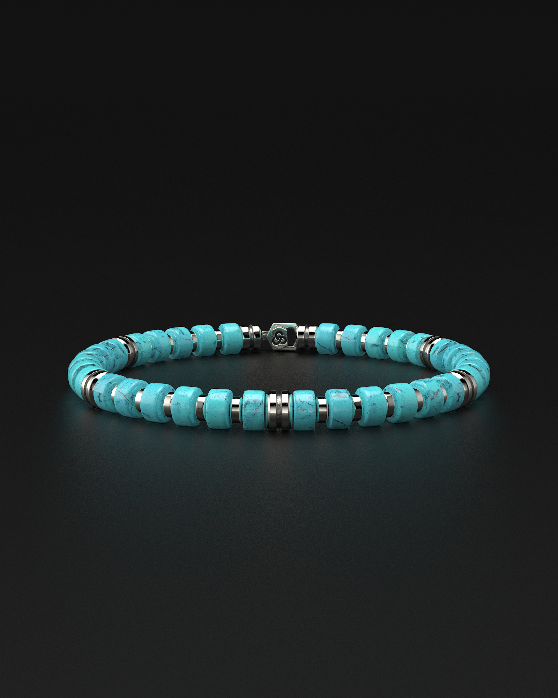 Pulsera Turquesa 6mm | Espaciador Premium