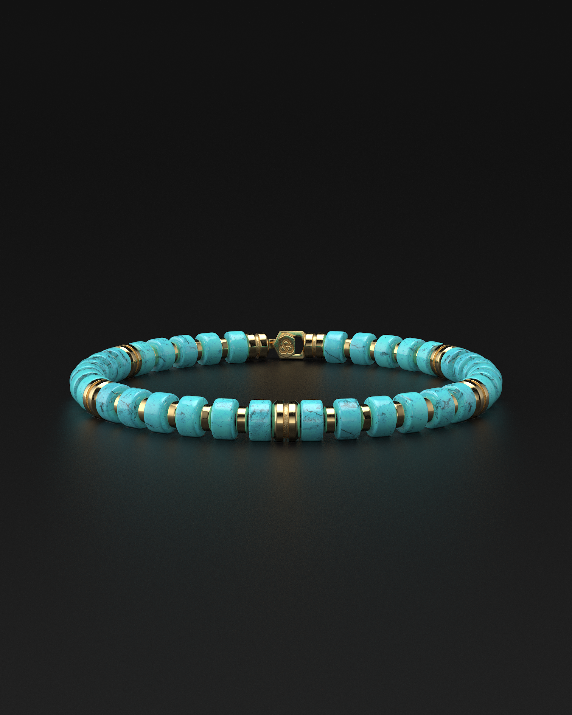 Pulsera Turquesa 6mm | Espaciador Premium