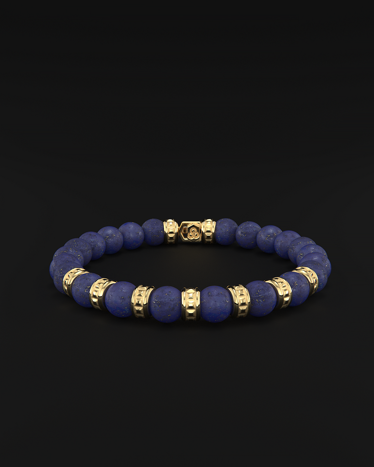 Lapis Lazuli Pyramid Bracelet 8mm | Premium #1