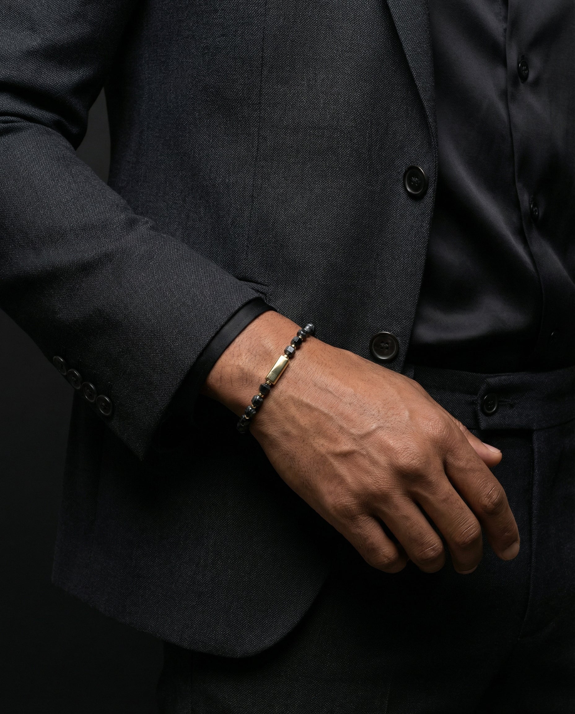 Silver Obsidian Bracelet 5mm | Kubic