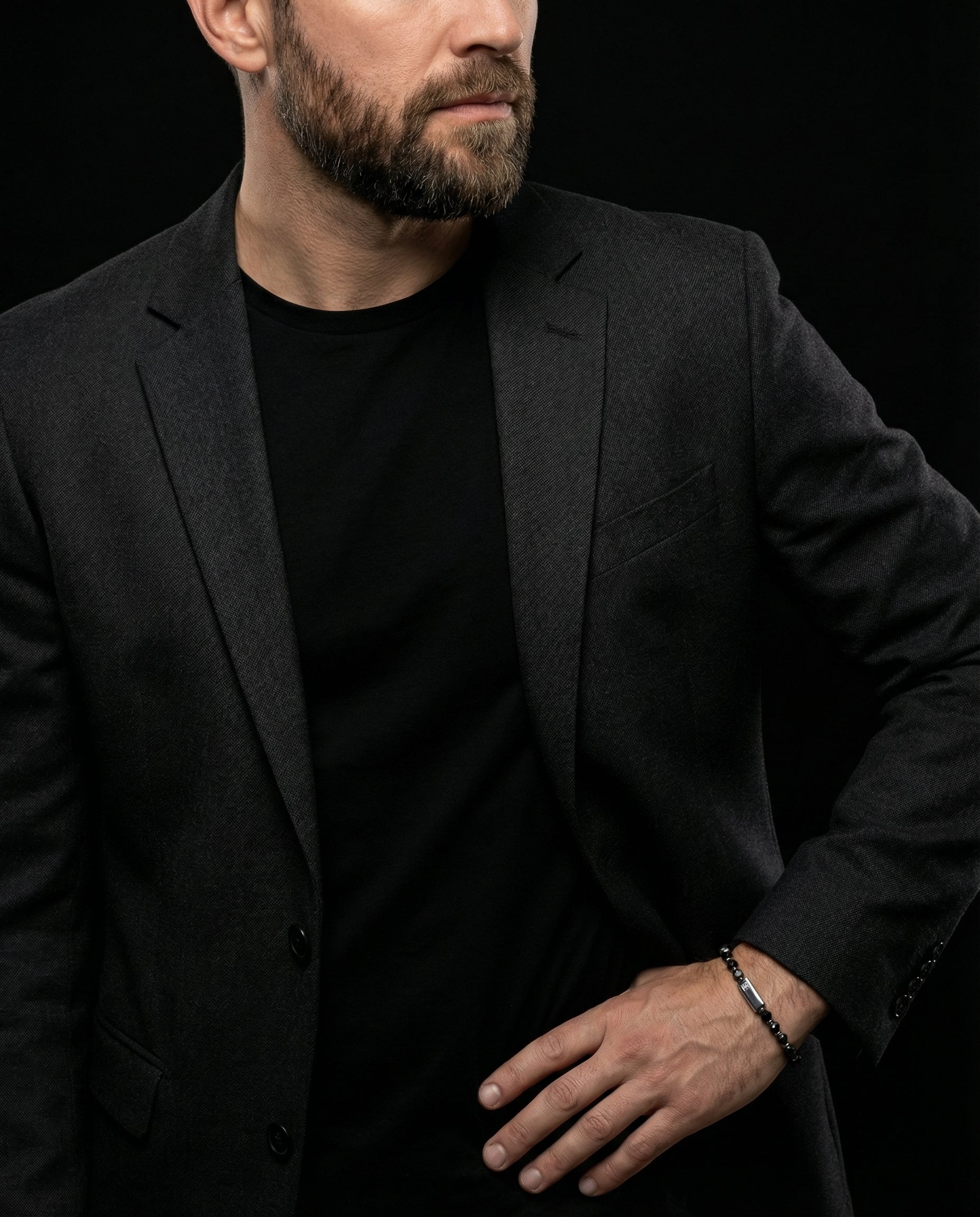 Silver Obsidian Bracelet 5mm | Kubic