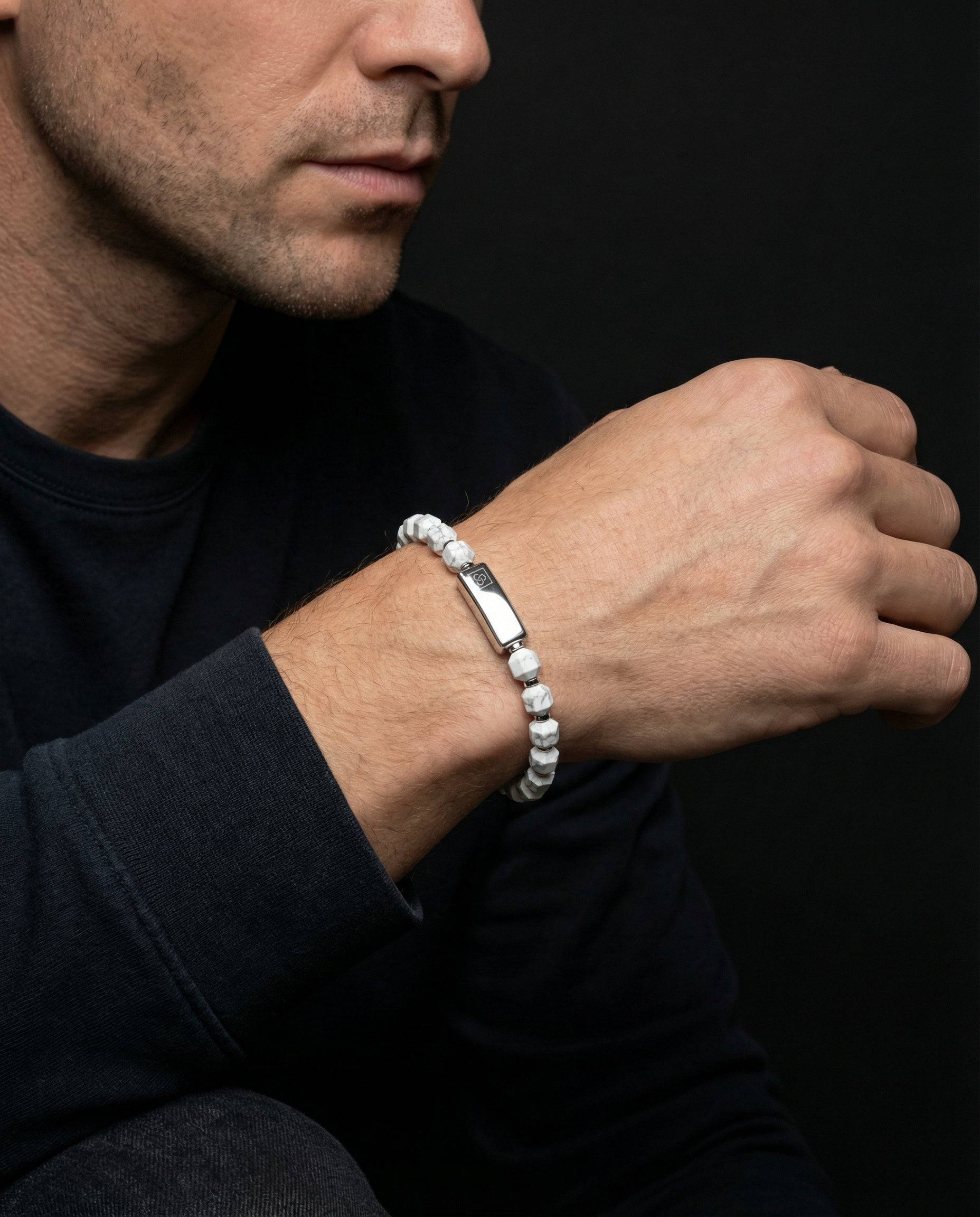 Howlite Bracelet 5mm | Kubic