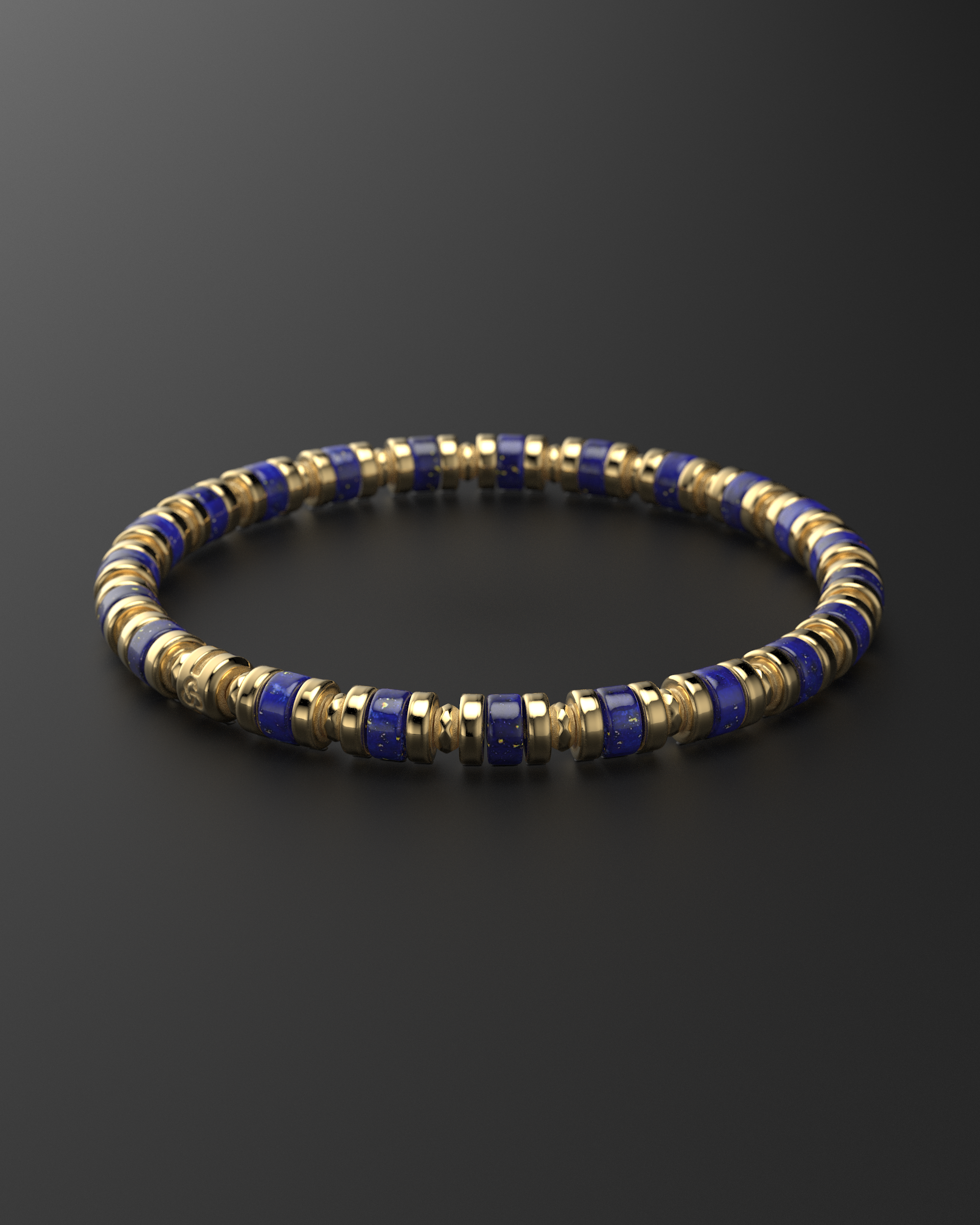 Pulsera Lapislázuli 6mm | Espaciador