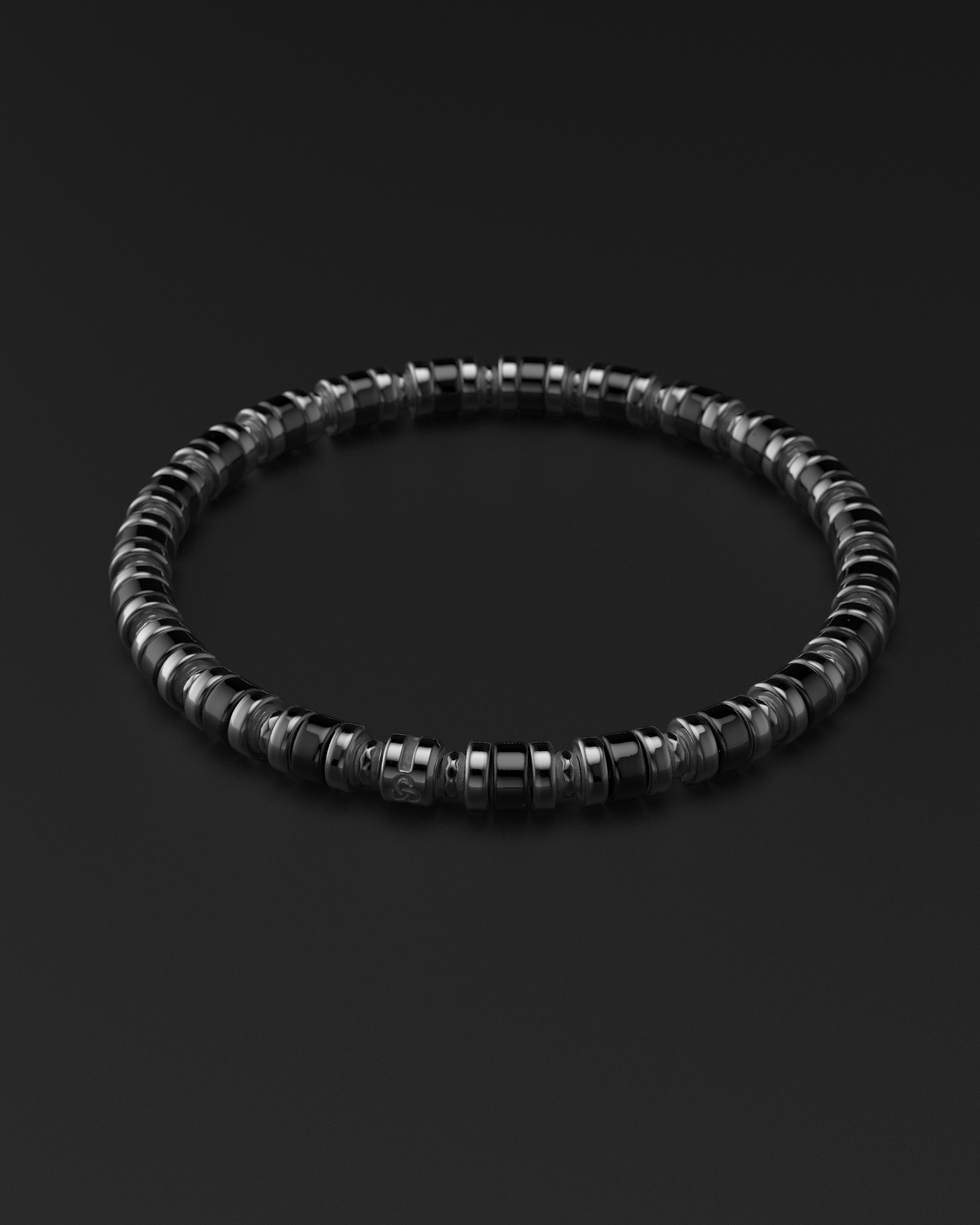 Bracelet Onyx 6mm | Entretoise
