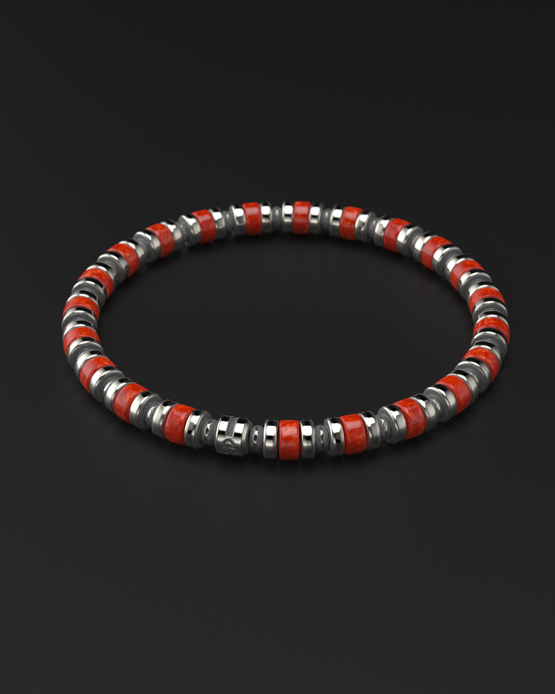 Bracelet en jade rouge 6 mm | Entretoise