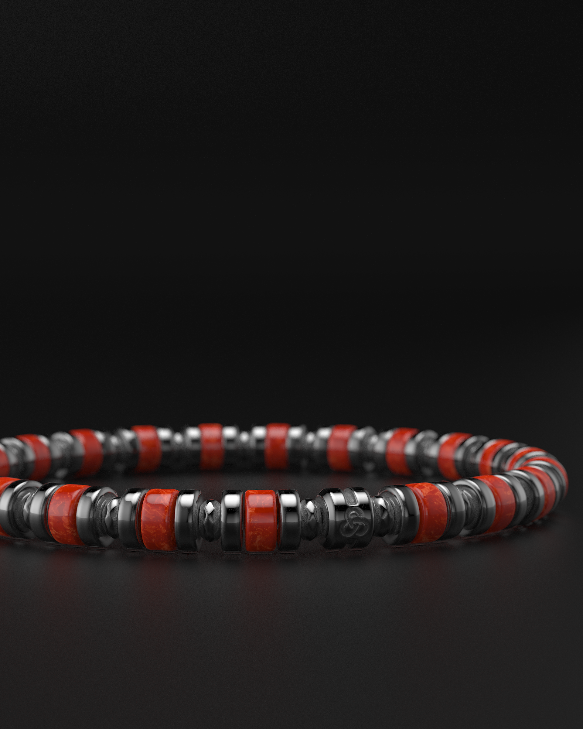 Bracelet en jade rouge 6 mm | Entretoise