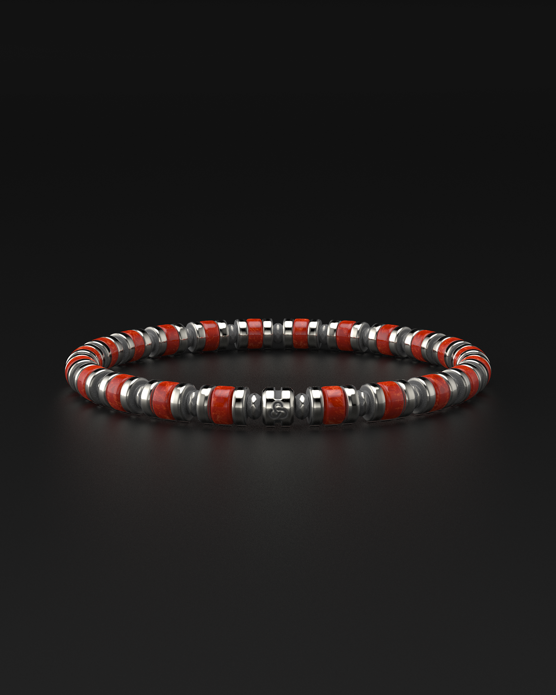 Bracelet en jade rouge 6 mm | Entretoise