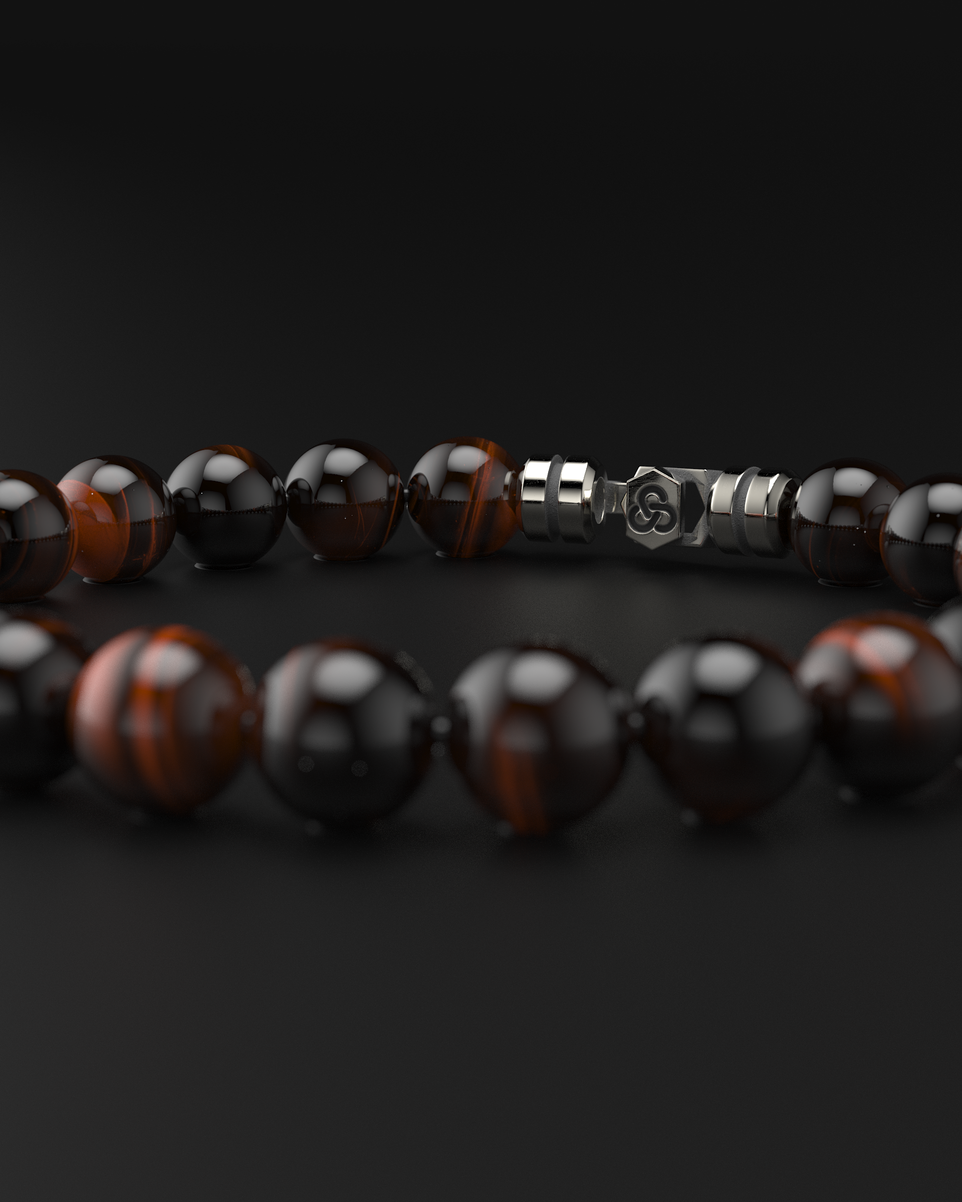 Bracelet en Œil de Tigre Rouge 8mm | SOMMET