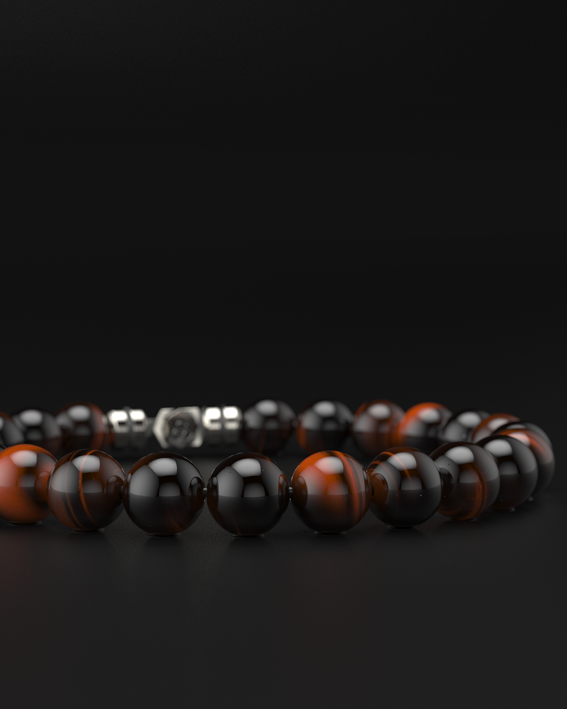 Bracelet en Œil de Tigre Rouge 8mm | SOMMET