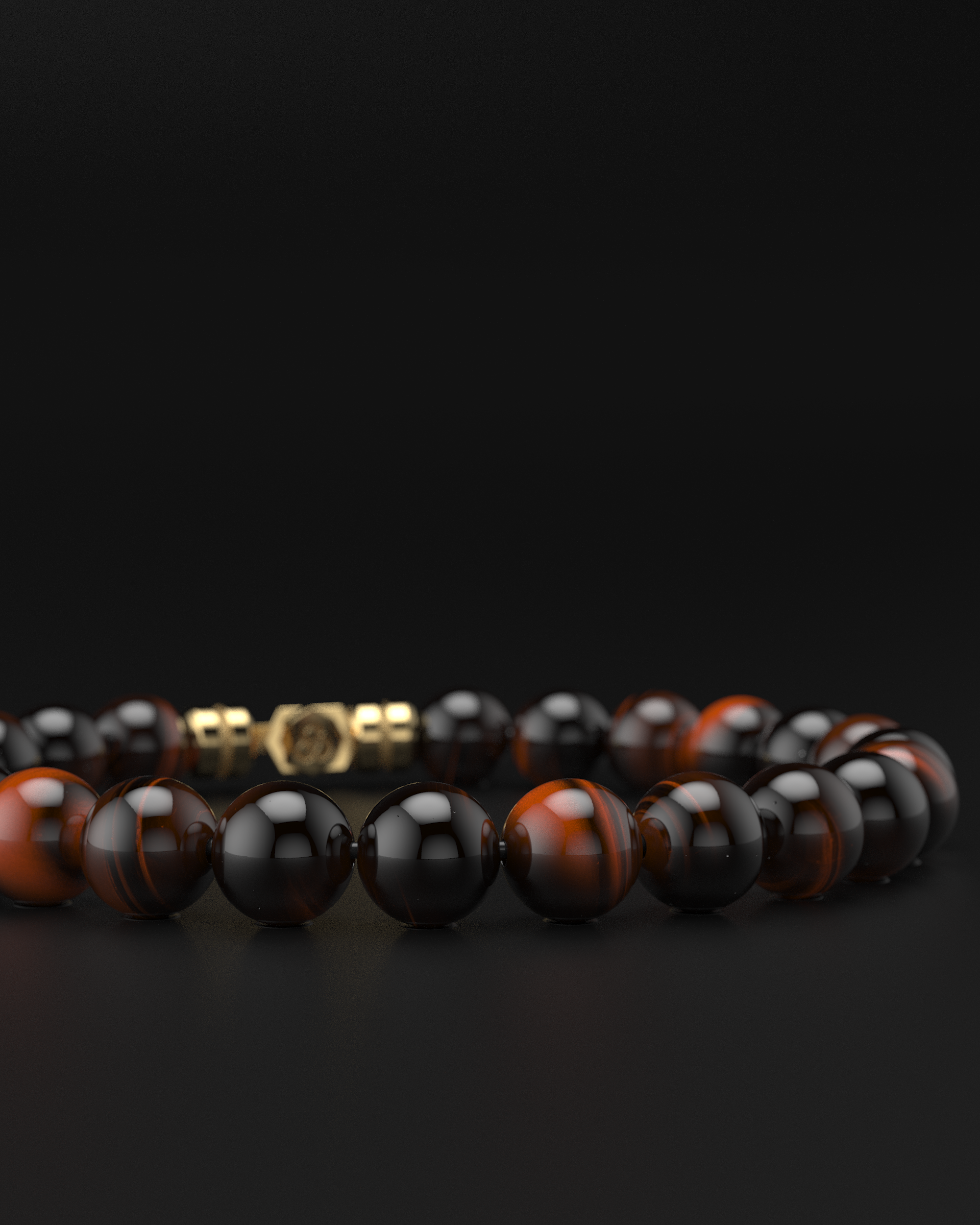 Bracelet en Œil de Tigre Rouge 8mm | SOMMET
