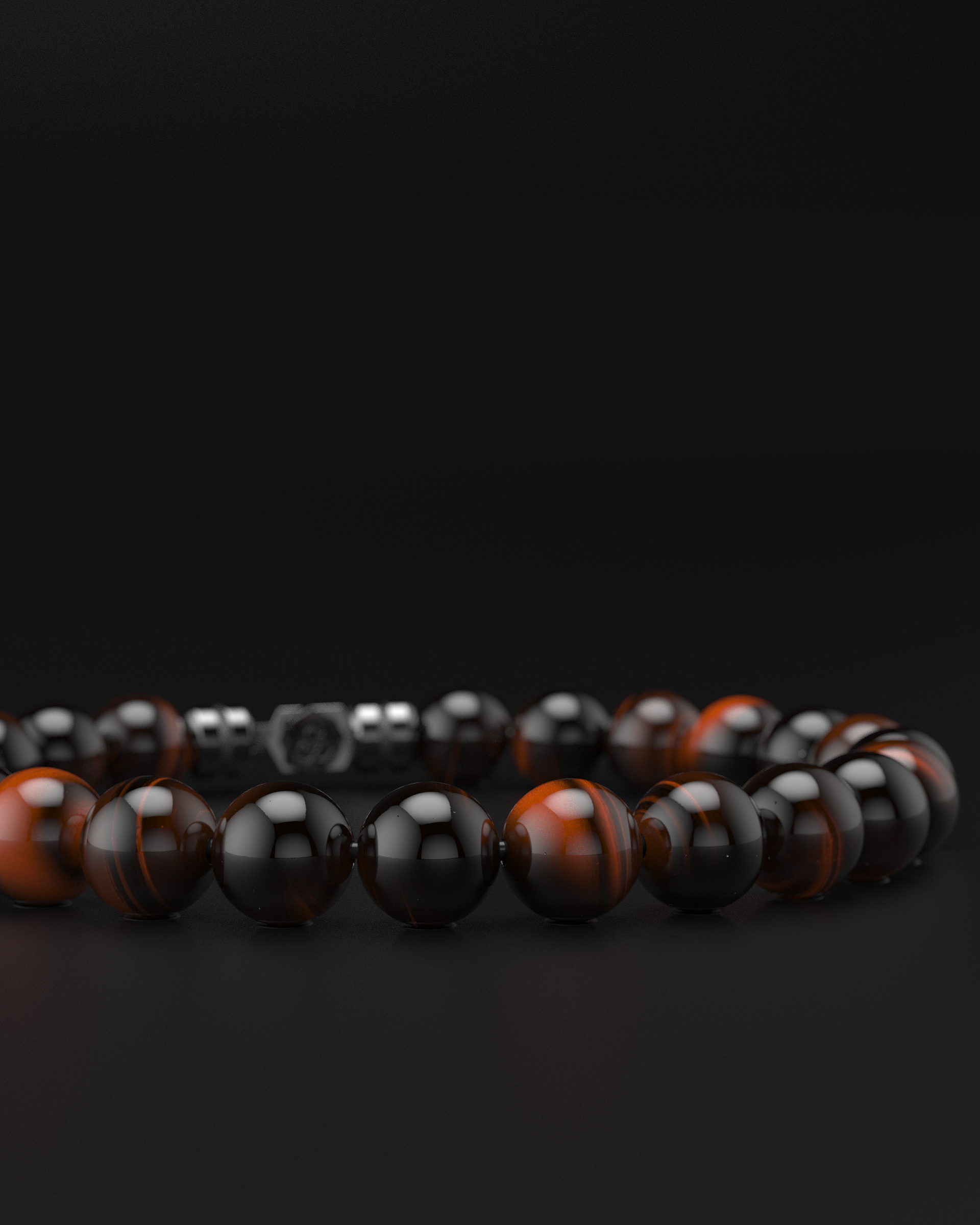 Bracelet en Œil de Tigre Rouge 8mm | SOMMET