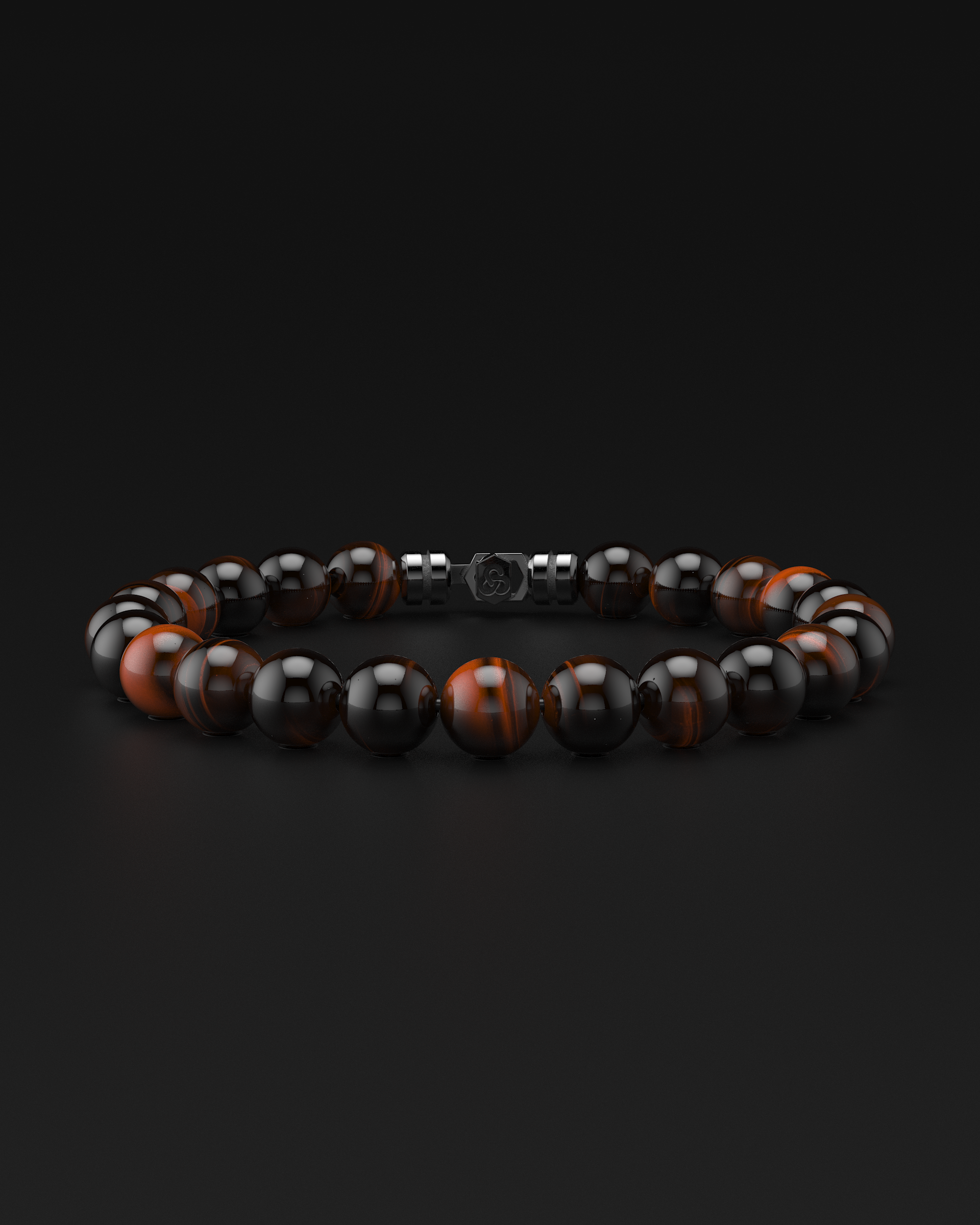 Bracelet en Œil de Tigre Rouge 8mm | SOMMET
