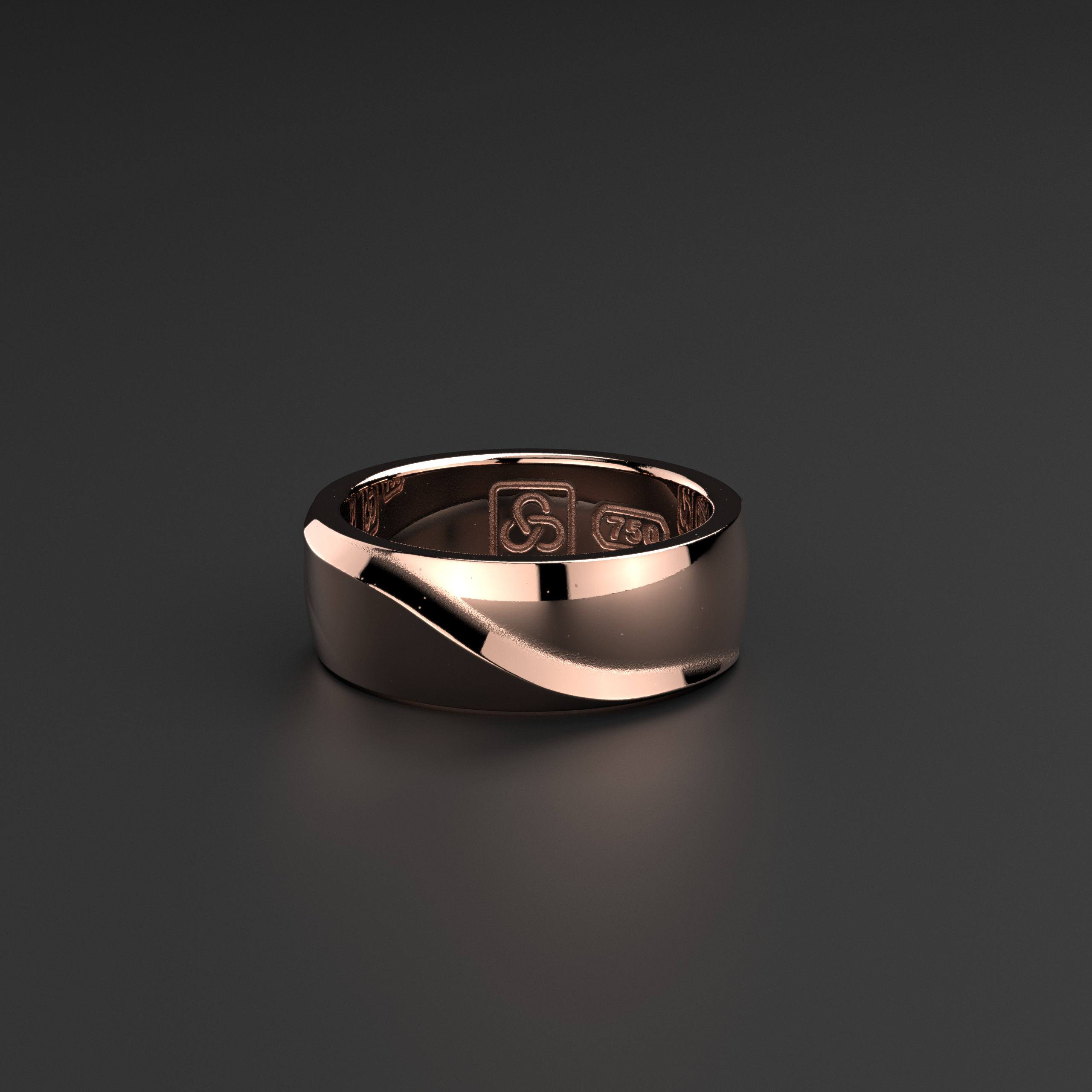 18k Rose Solid Gold Ring | Waves
