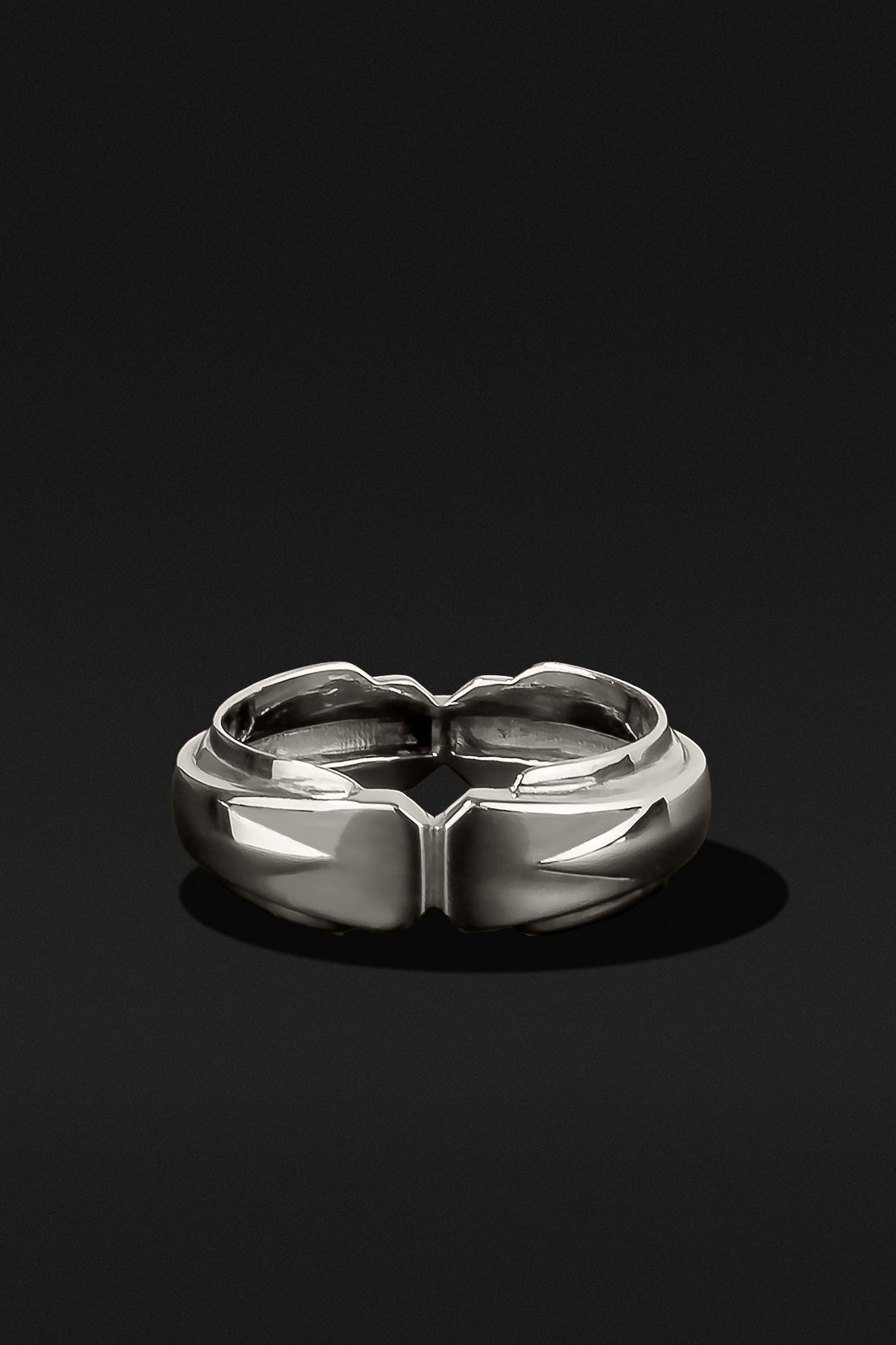 Layer White Solid Gold Ring