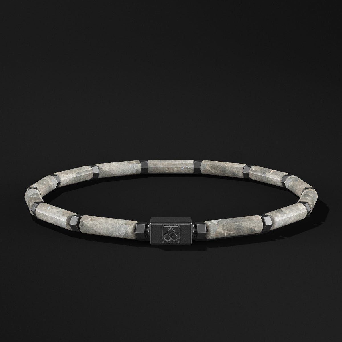 Pipe Beads Black Rhodium Bracelet
