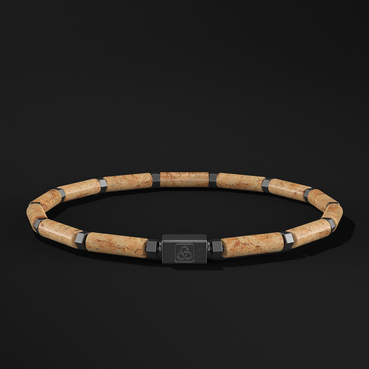 Pipe Beads Black Rhodium Bracelet