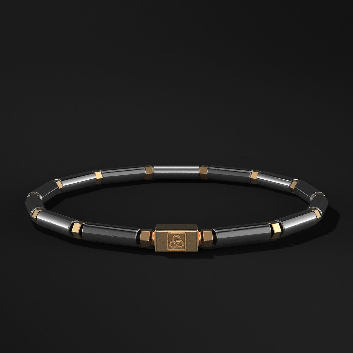 Pipe Beads Gold Vermeil Bracelet