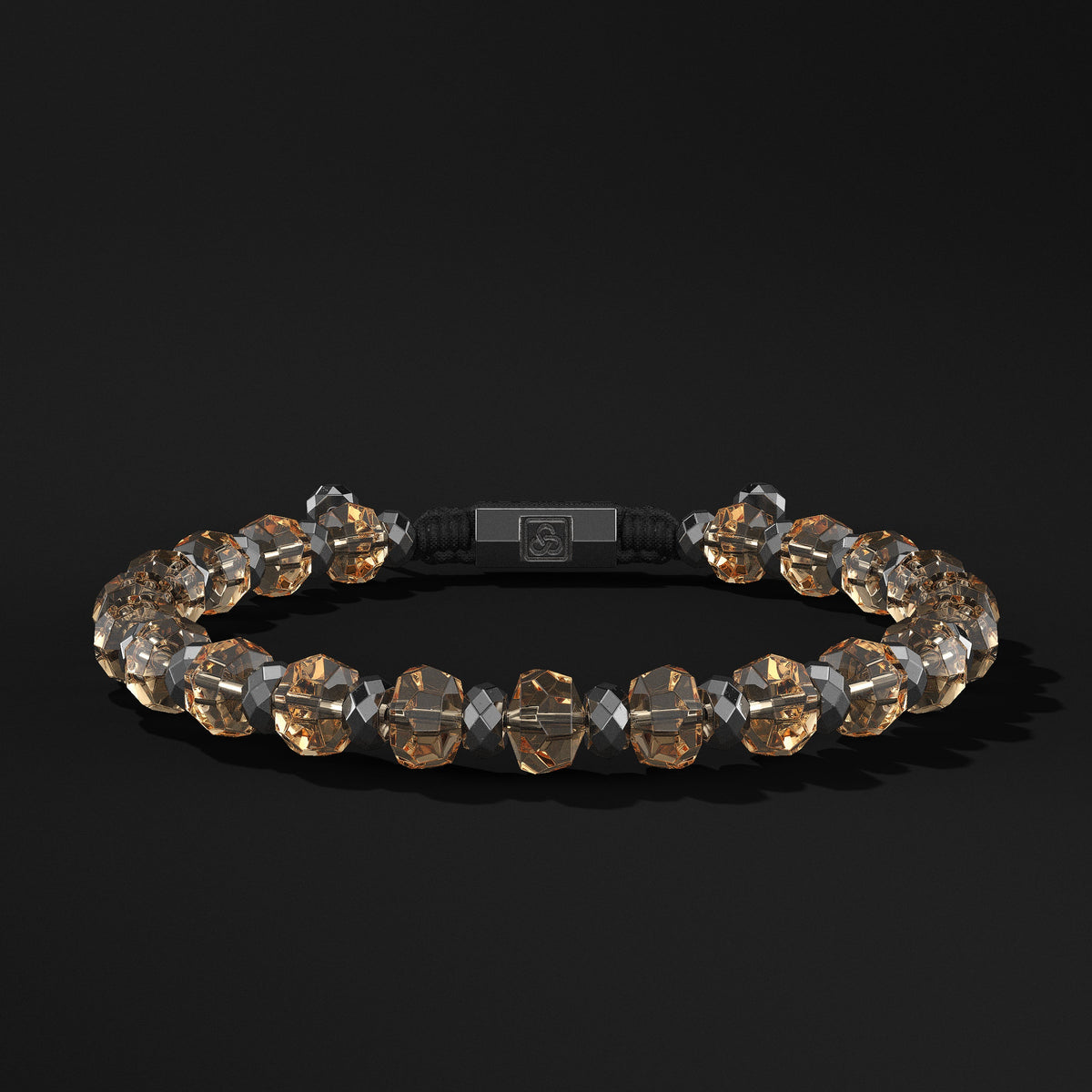 Rondelle Faceted Black Rhodium Bracelet