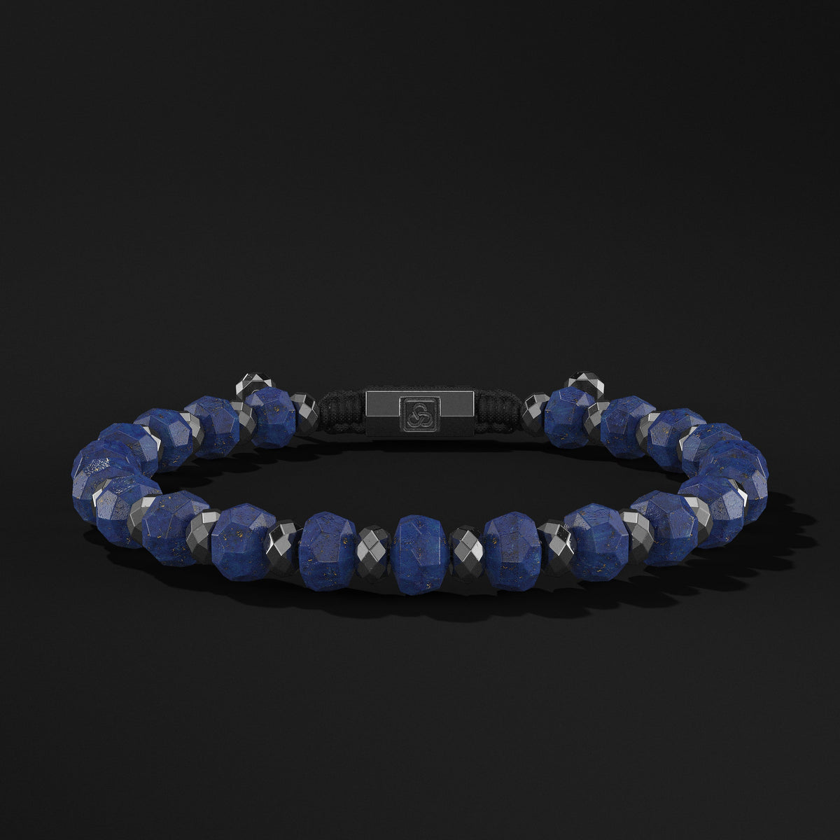 Rondelle Faceted Black Rhodium Bracelet