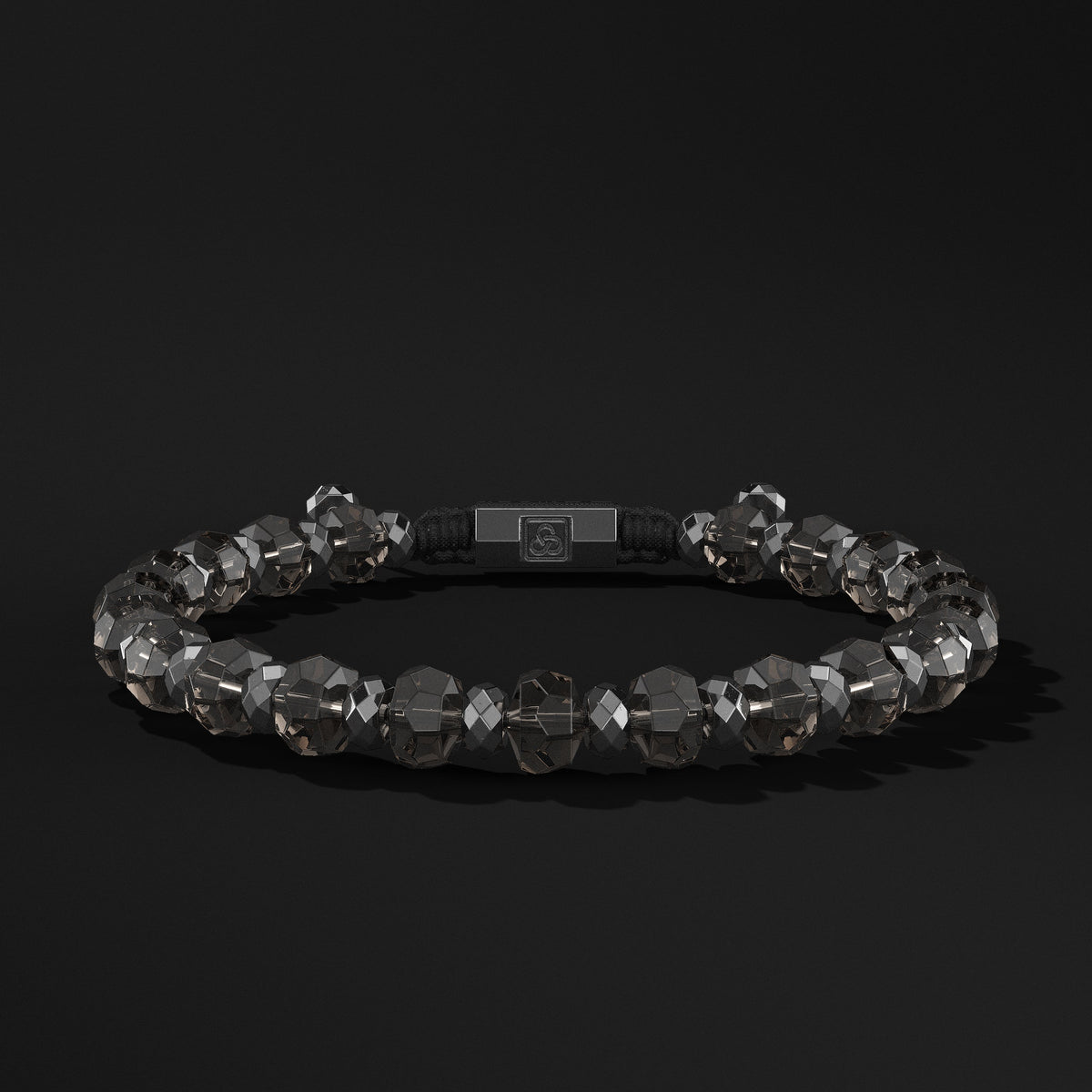 Rondelle Faceted Black Rhodium Bracelet