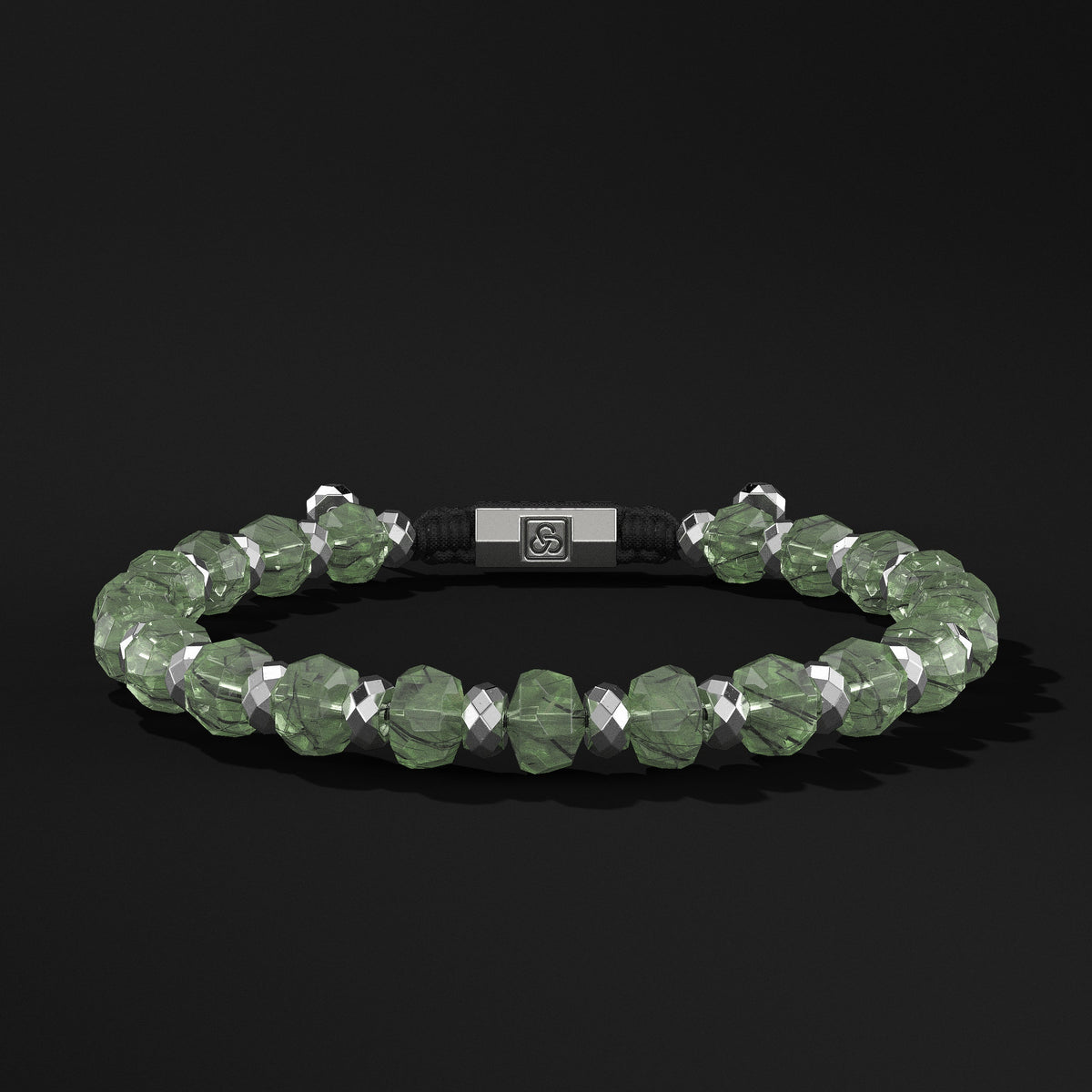 Rondelle Faceted Silver Bracelet